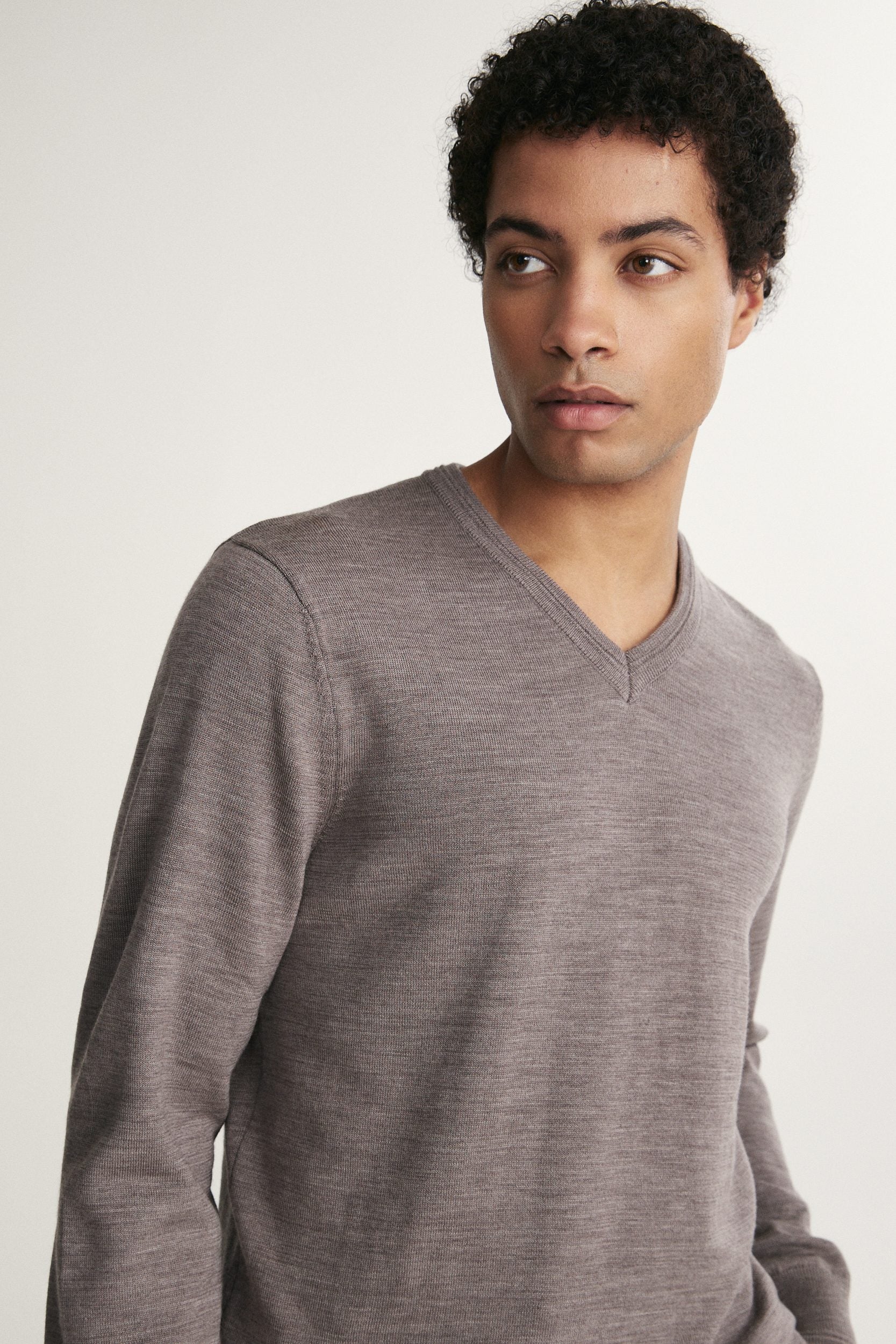 Merino wool V-neck sweater