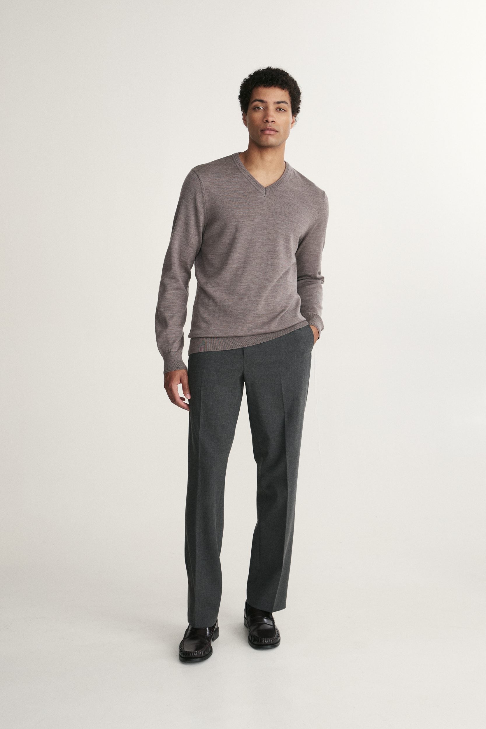 Merino wool V-neck sweater