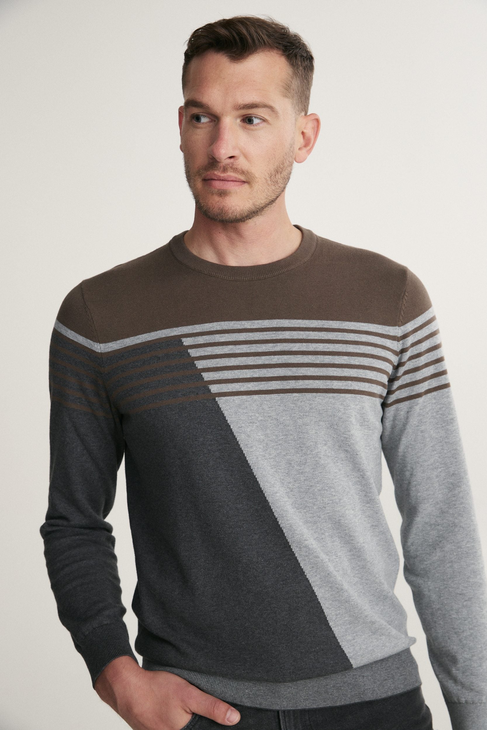 Striped Crew-Neck Sweater
