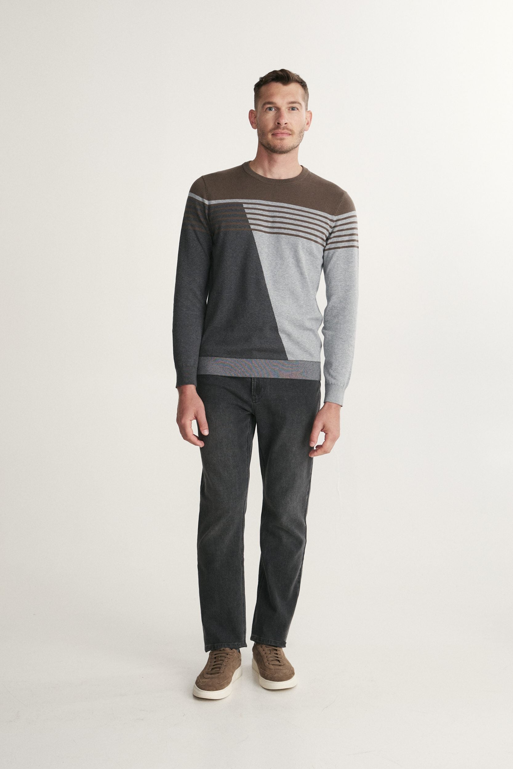 Striped Crew-Neck Sweater