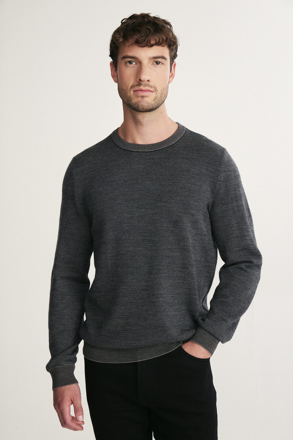 Pull laine mérinos jacquard 3 tons