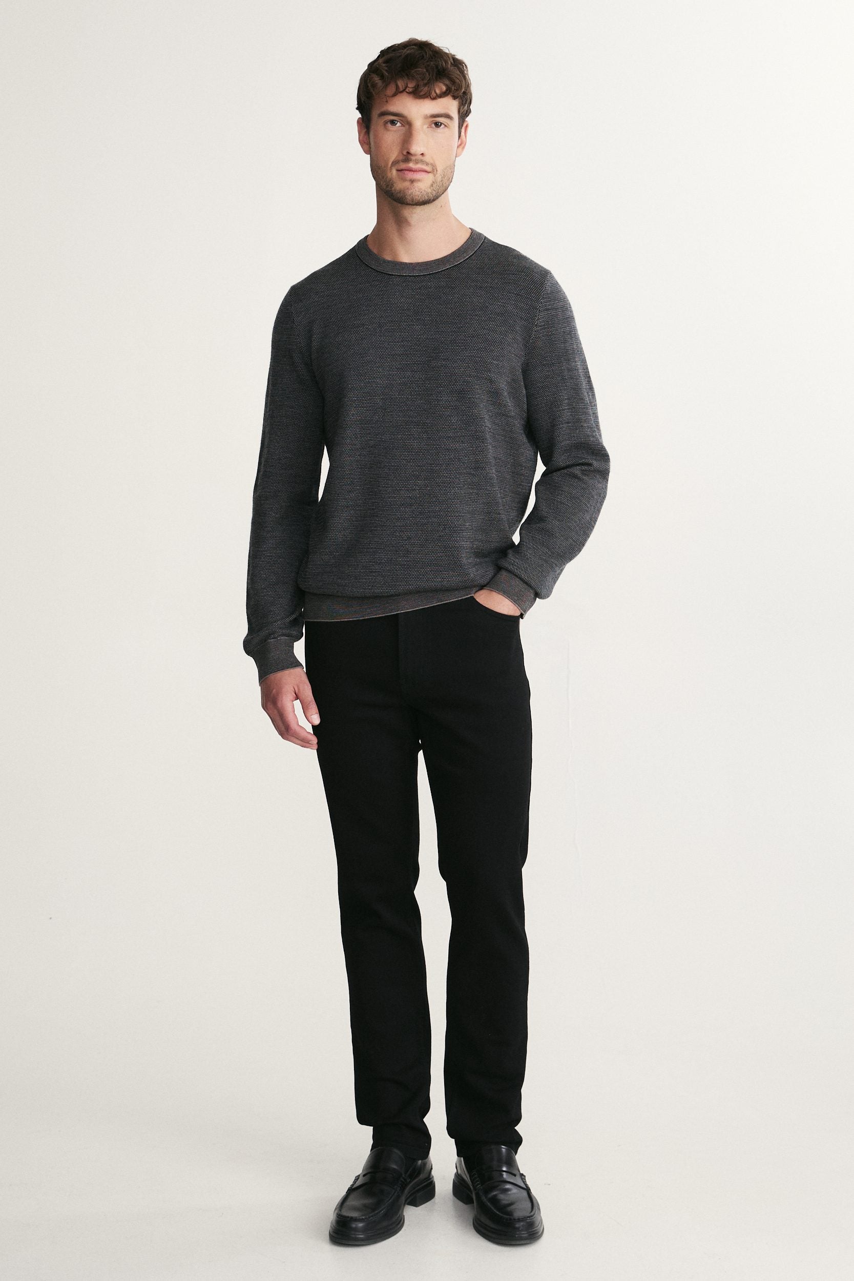Pull laine mérinos jacquard 3 tons
