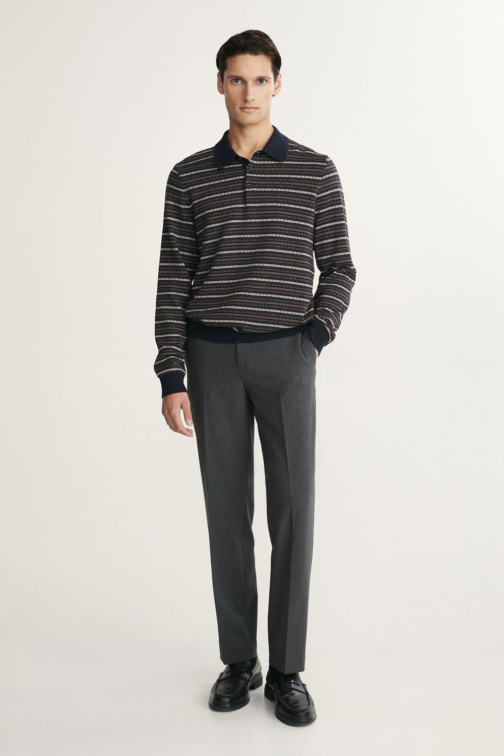 Polo en maille jacquard