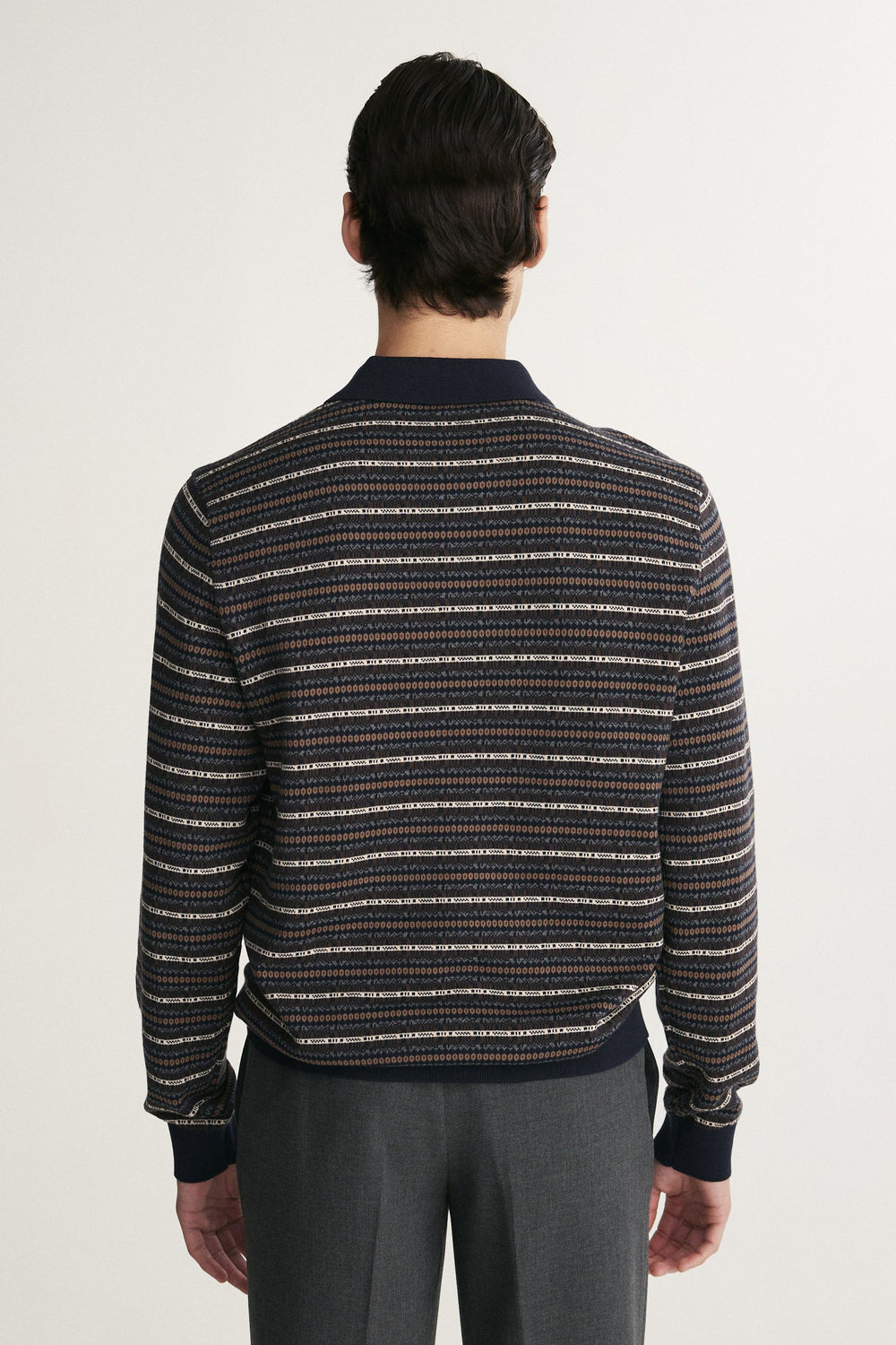 Polo en maille jacquard