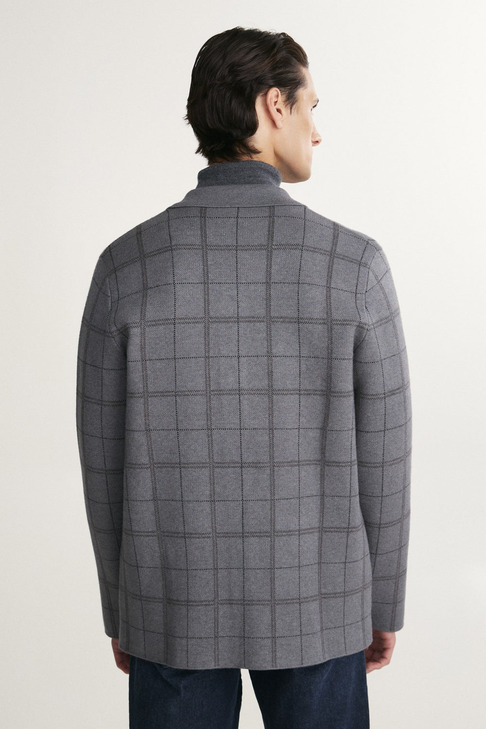 Cardigan tricot allure surchemise à carreaux