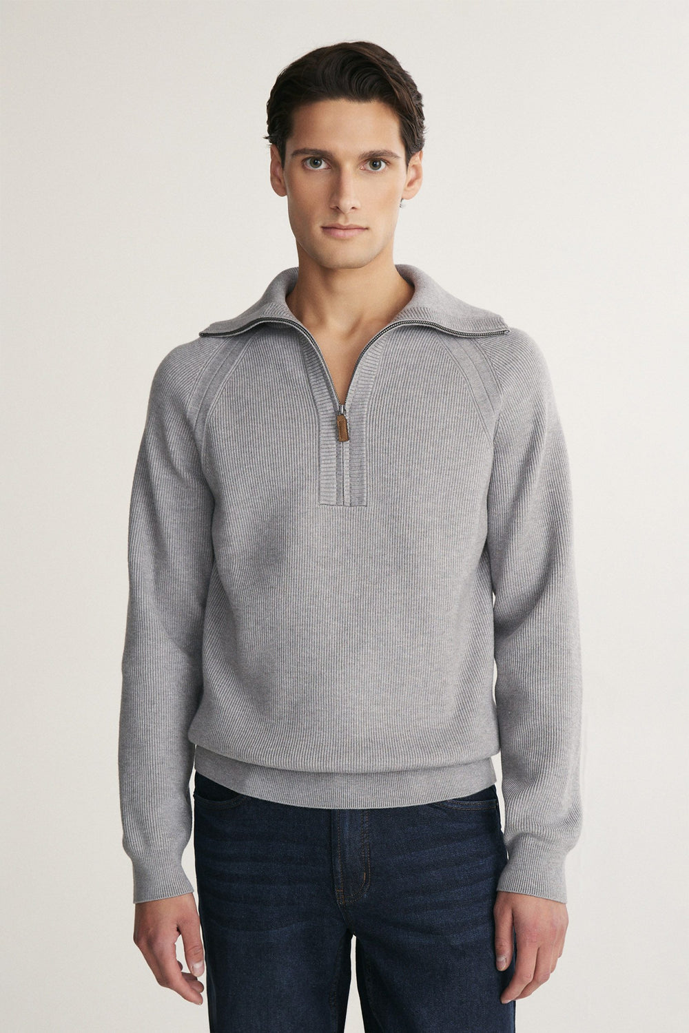 Mock-zip sweater