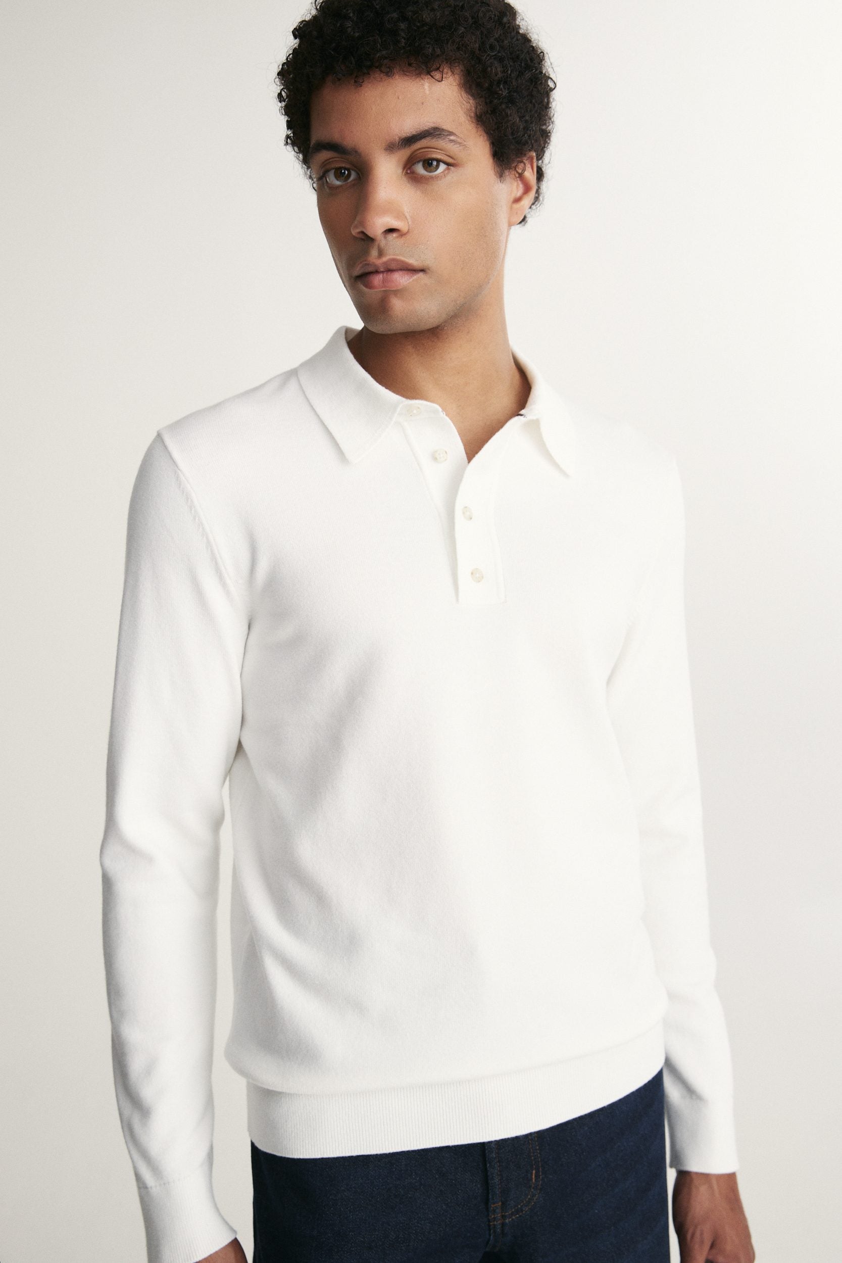 Solid polo sweater