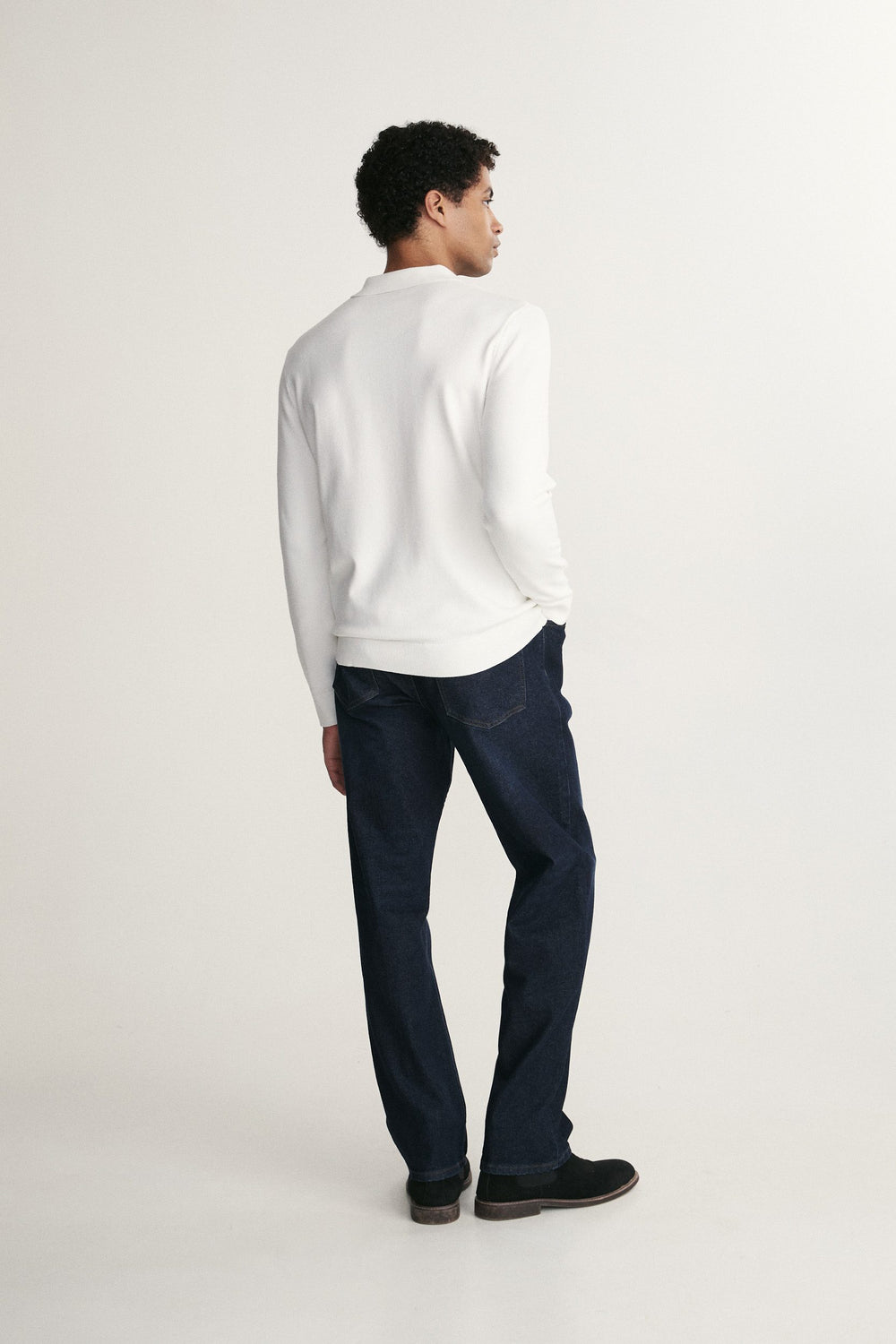 Solid polo sweater