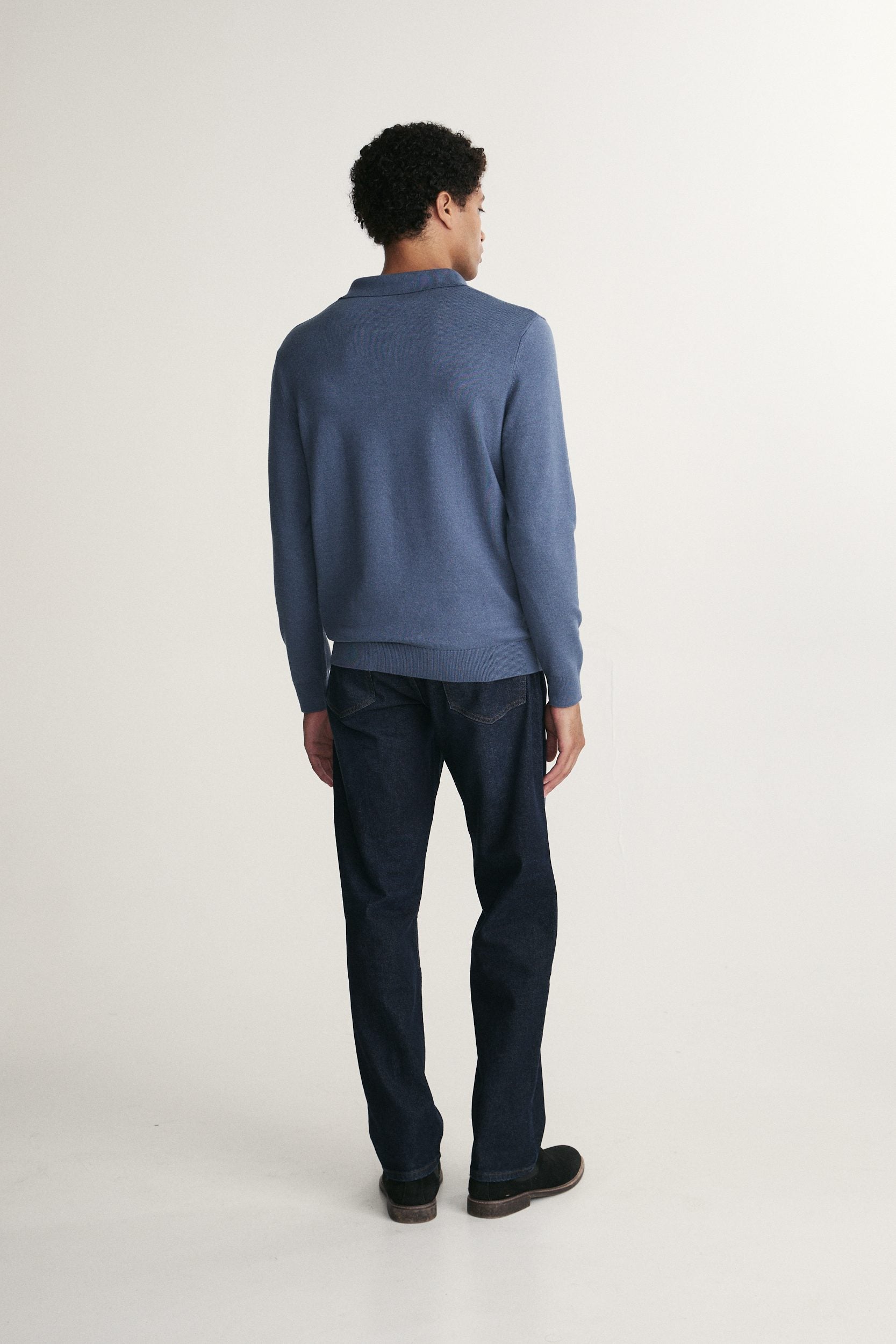 Solid polo sweater
