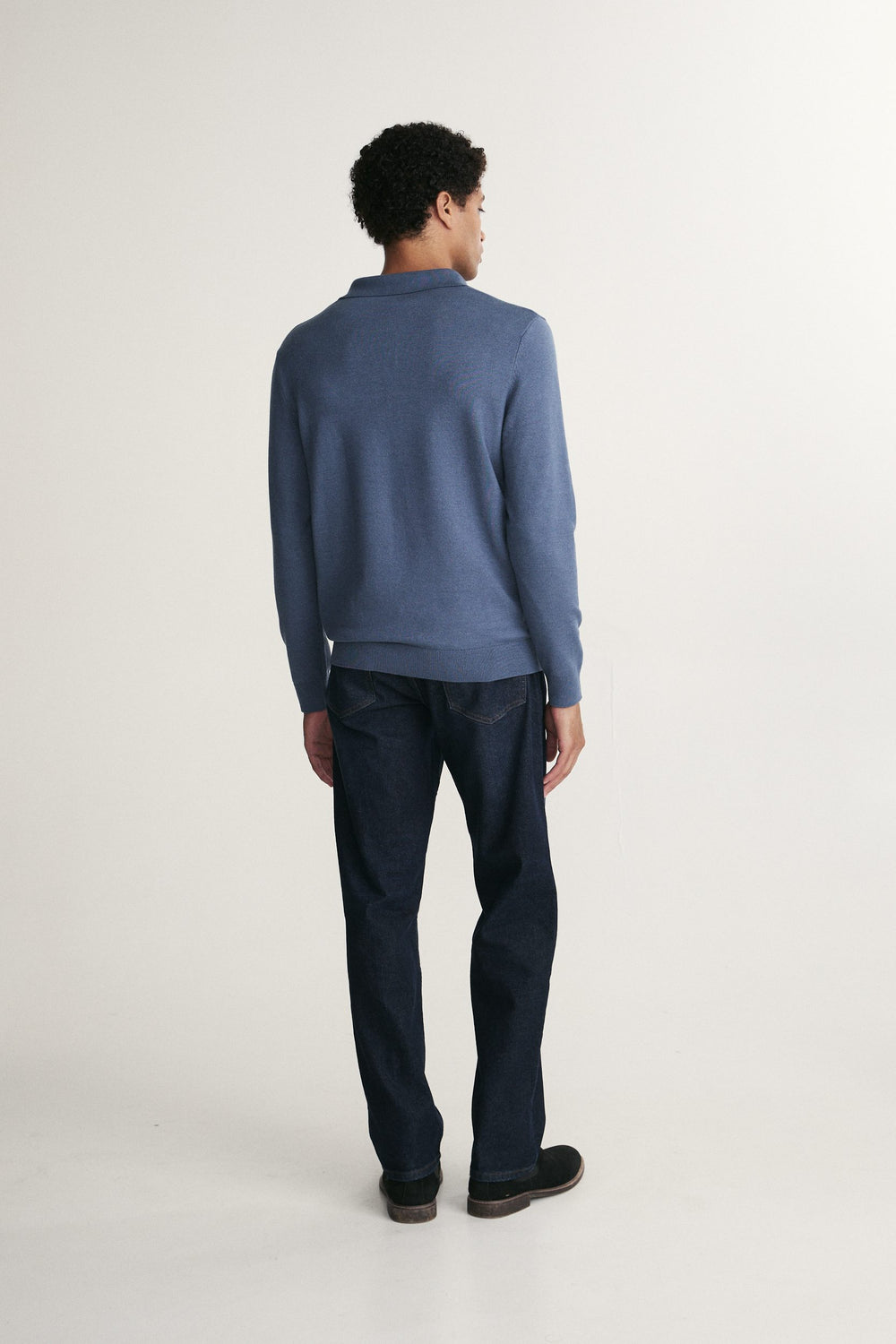 Solid polo sweater