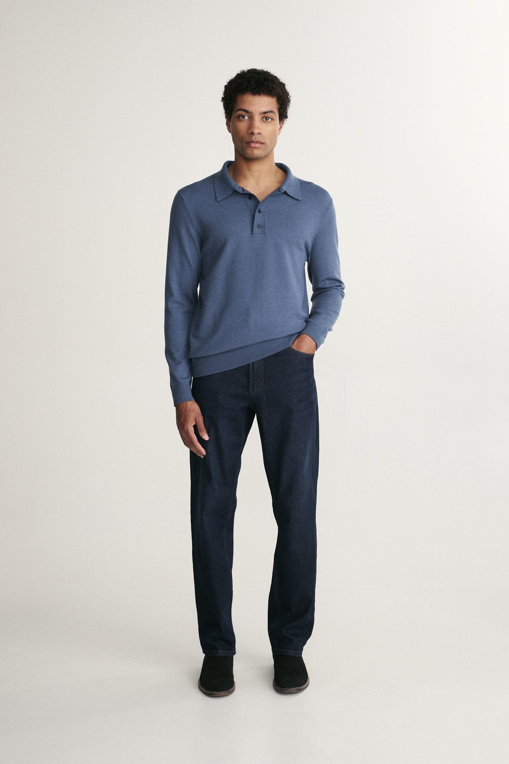 Solid polo sweater
