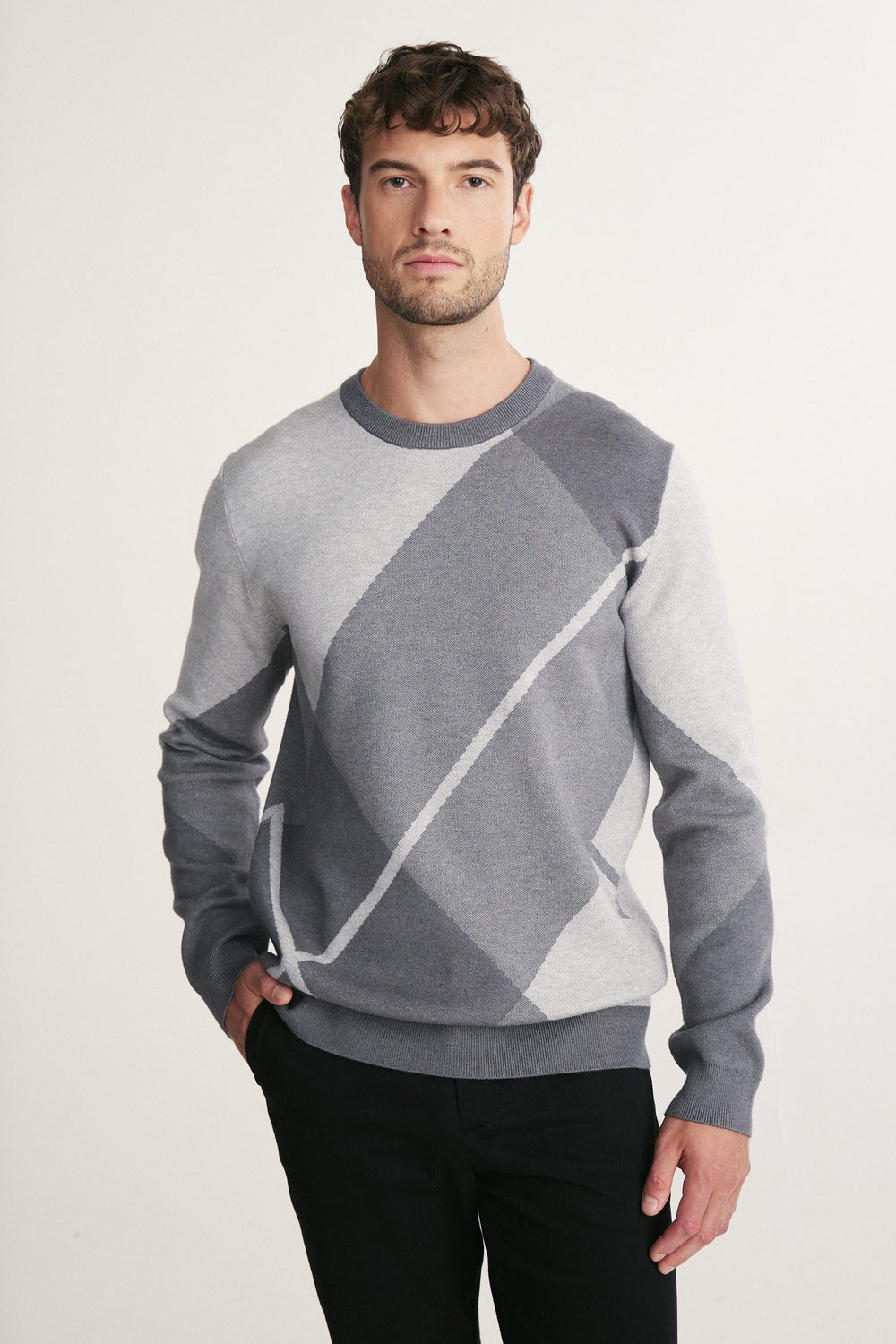 Pull jacquard motif argyle