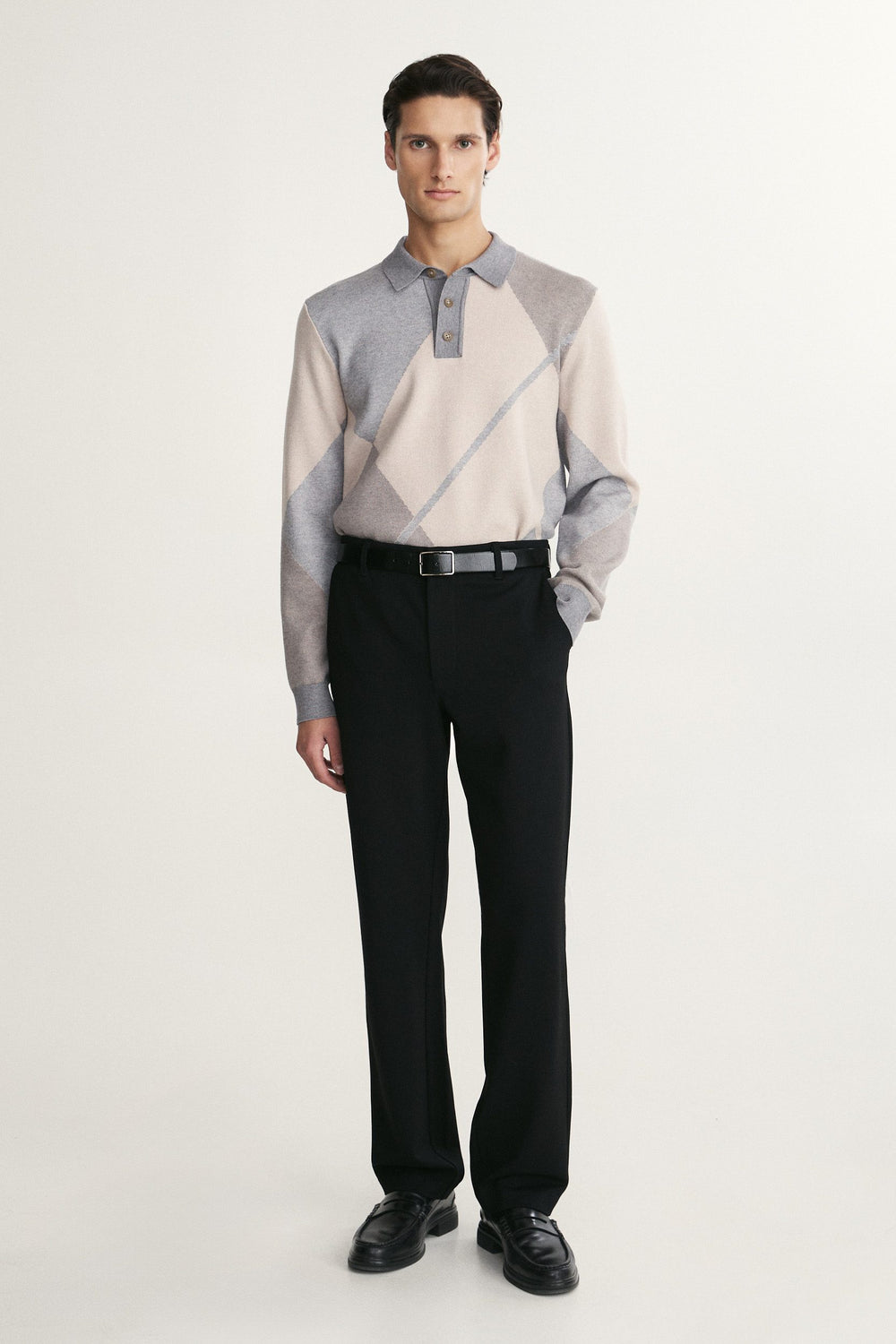 Polo en maille à losanges