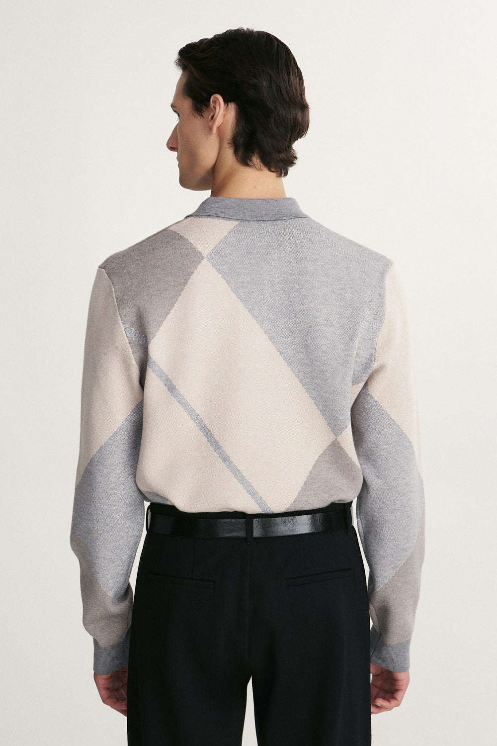 Polo en maille à losanges