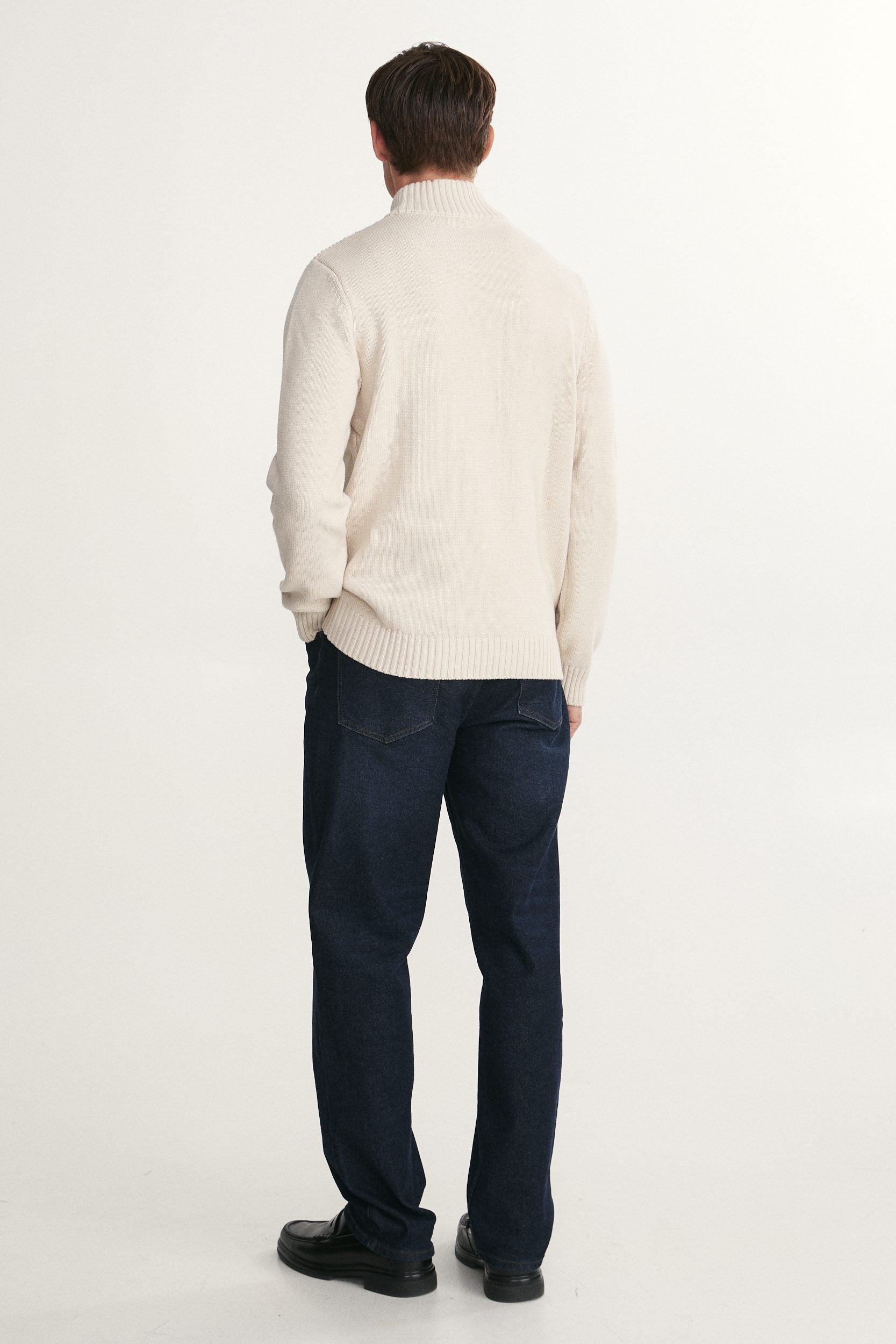 Textured mock neck sweater