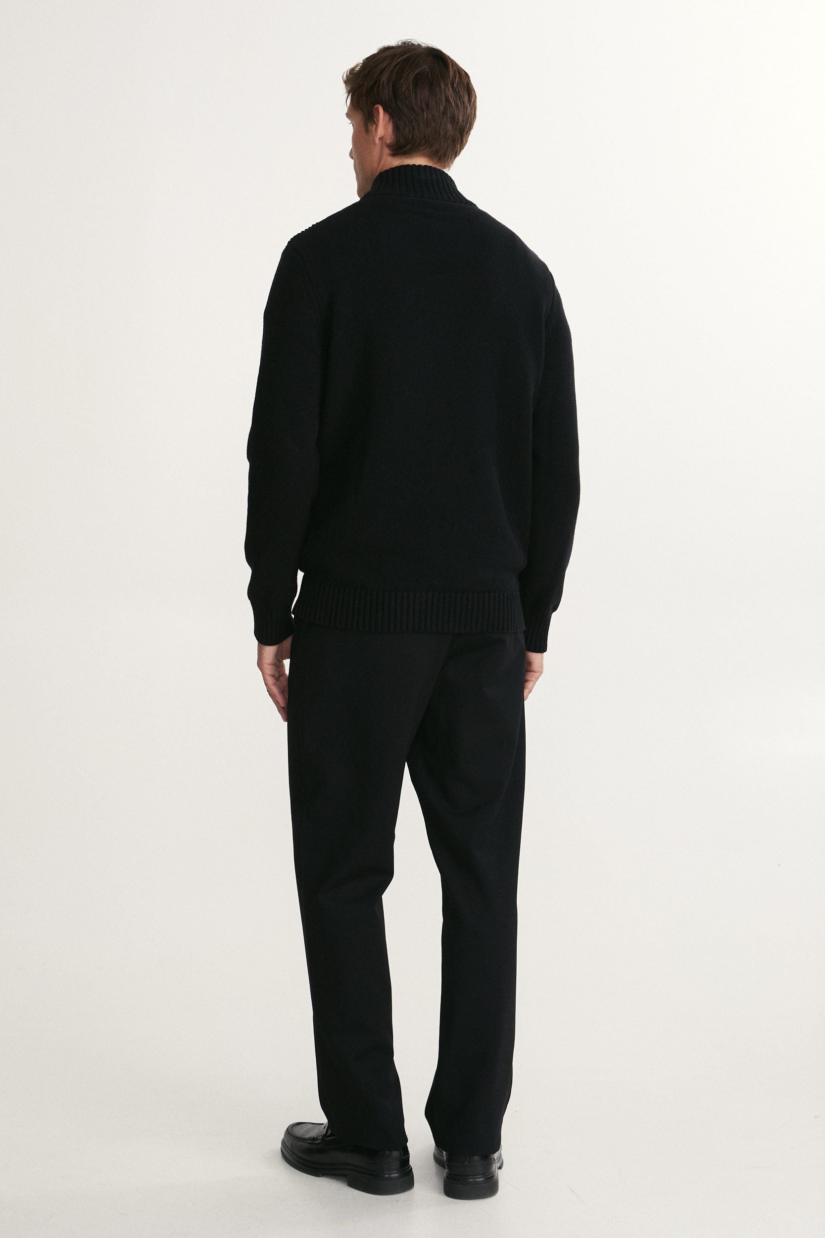 Textured mock neck sweater