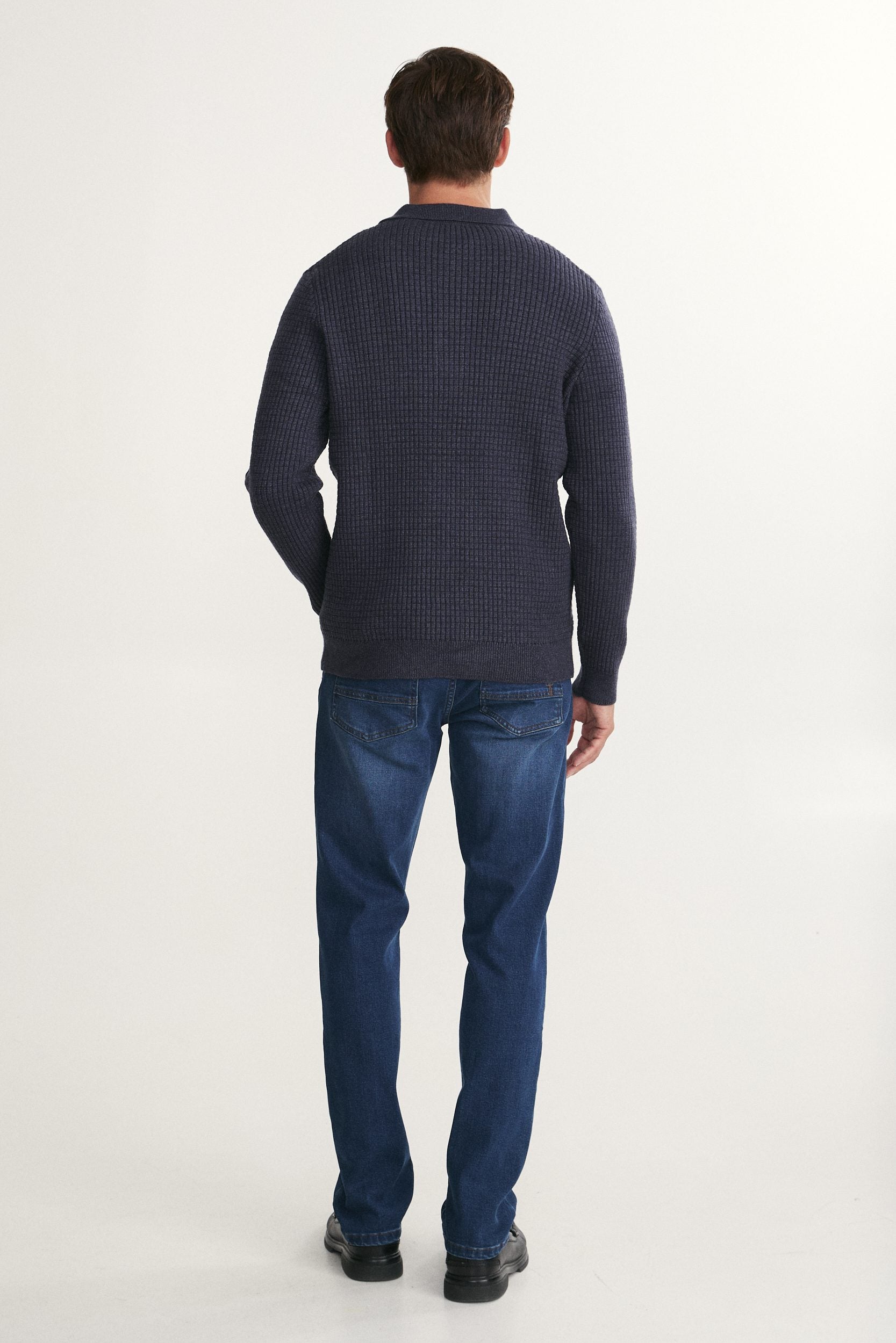 Polo en maille texturée