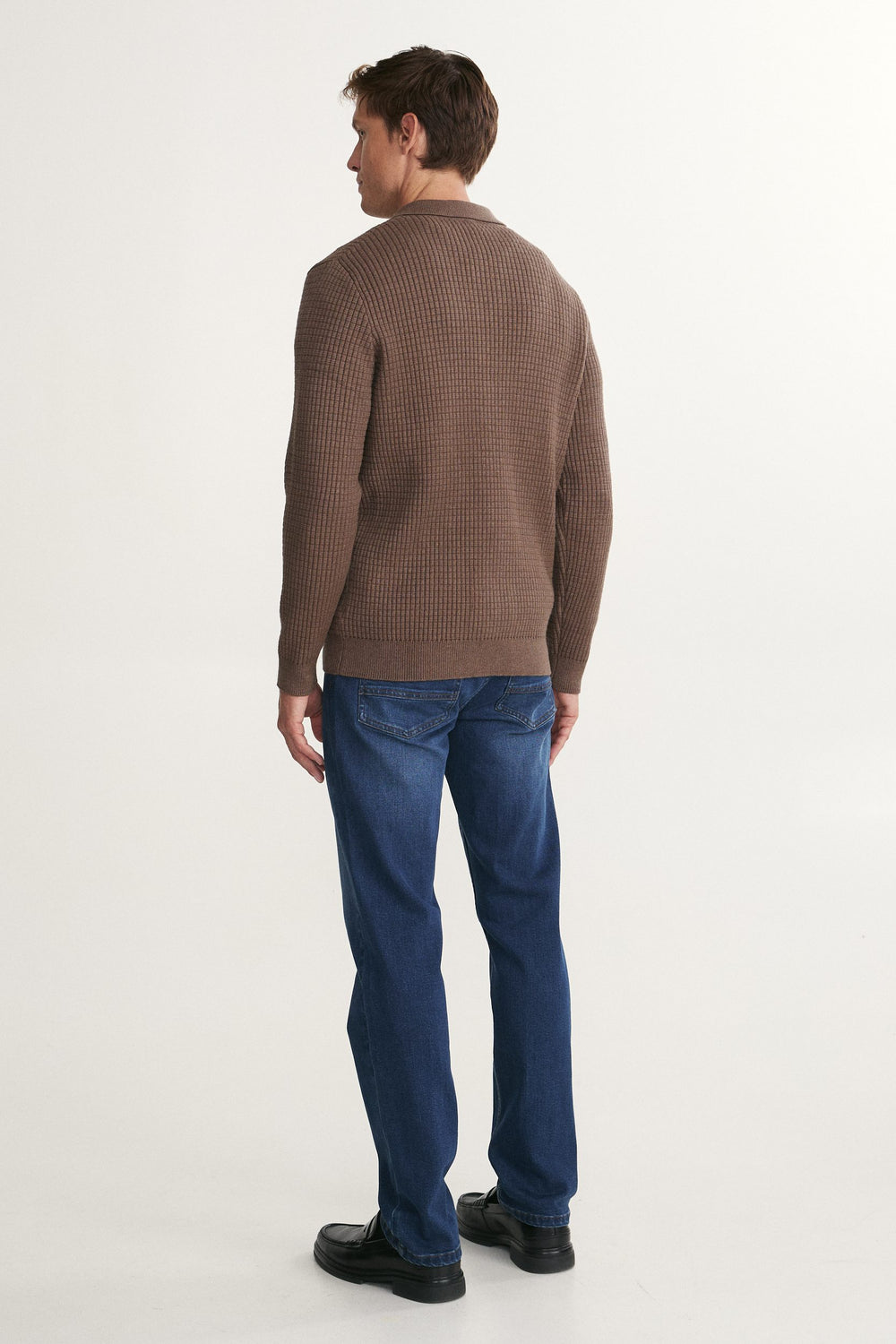 Polo en maille texturée