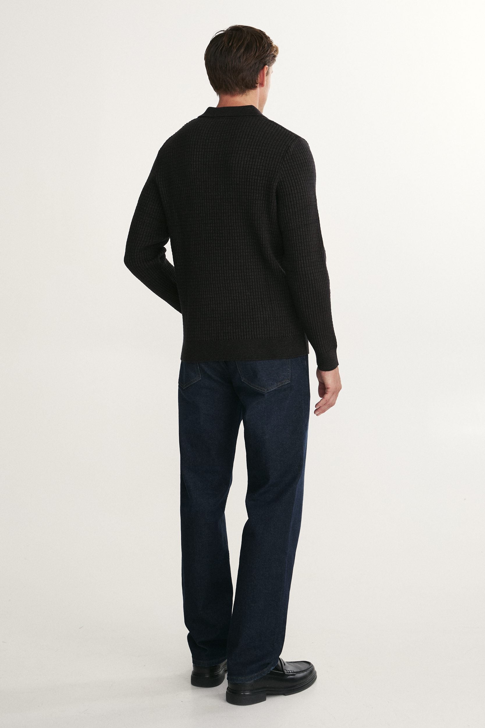 Polo en maille texturée