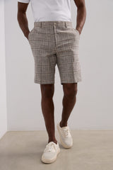 Urban fit linen checked bermuda shorts