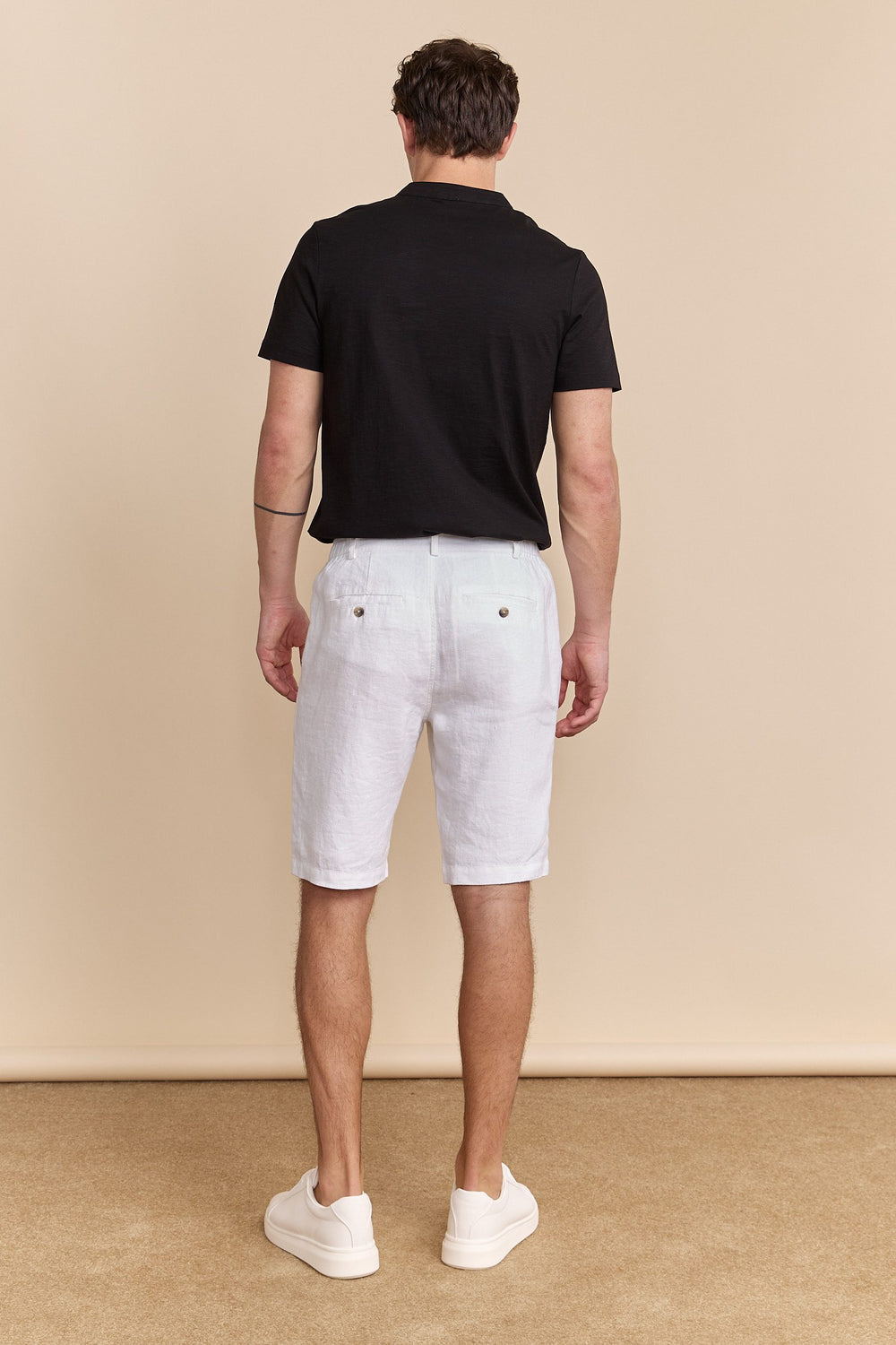 Bermuda de lin à taille élastique