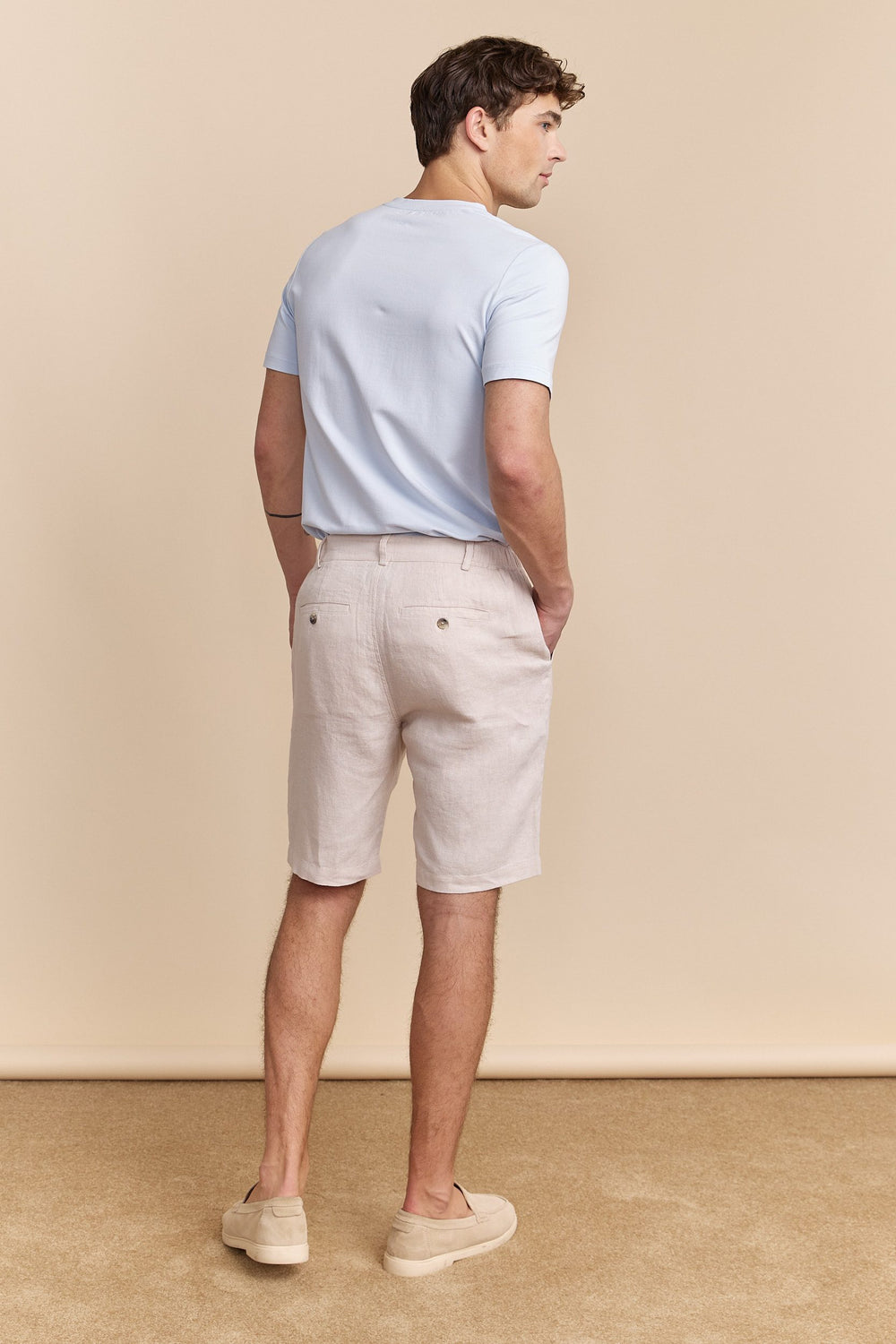 Bermuda de lin à taille élastique