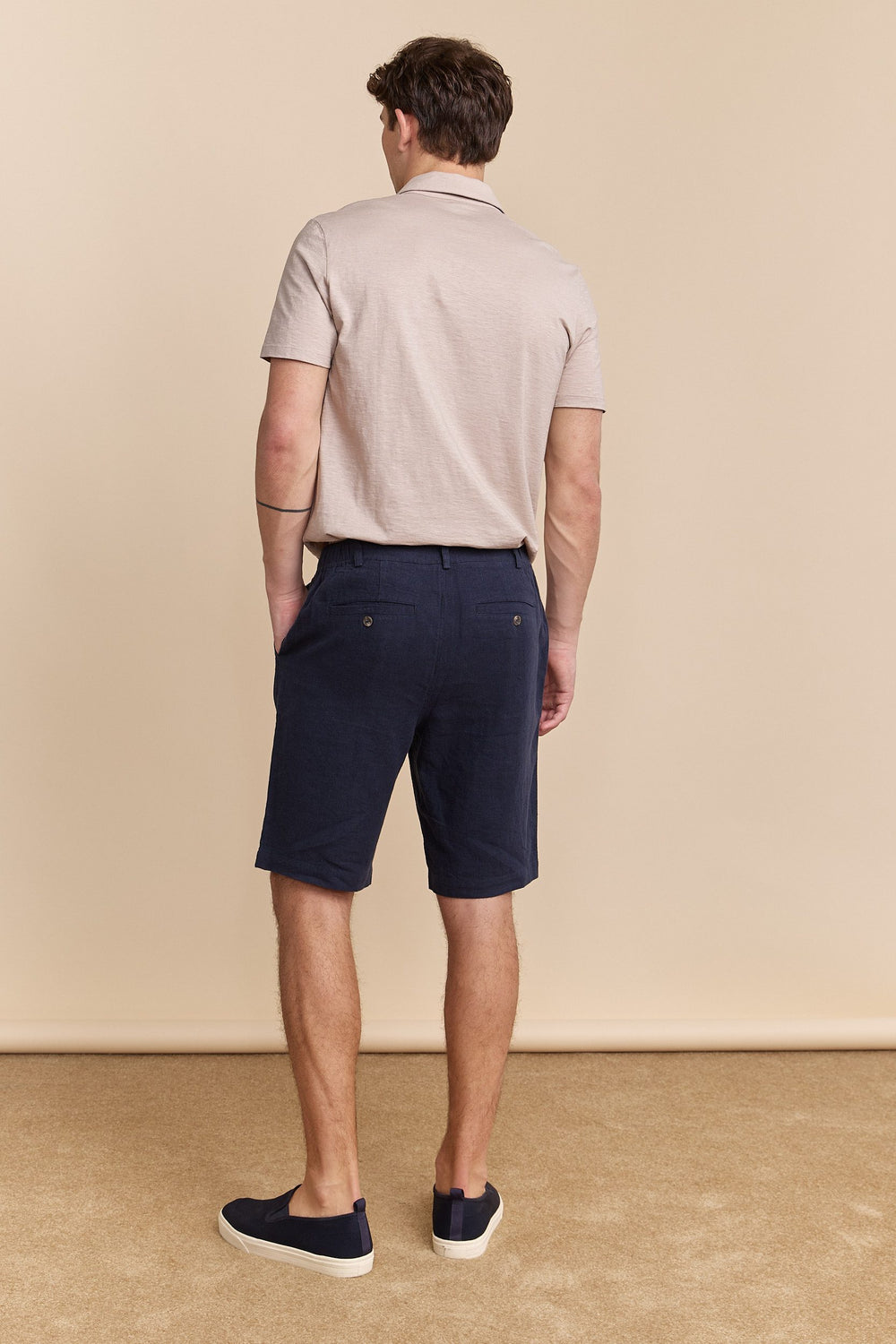 Bermuda de lin à taille élastique