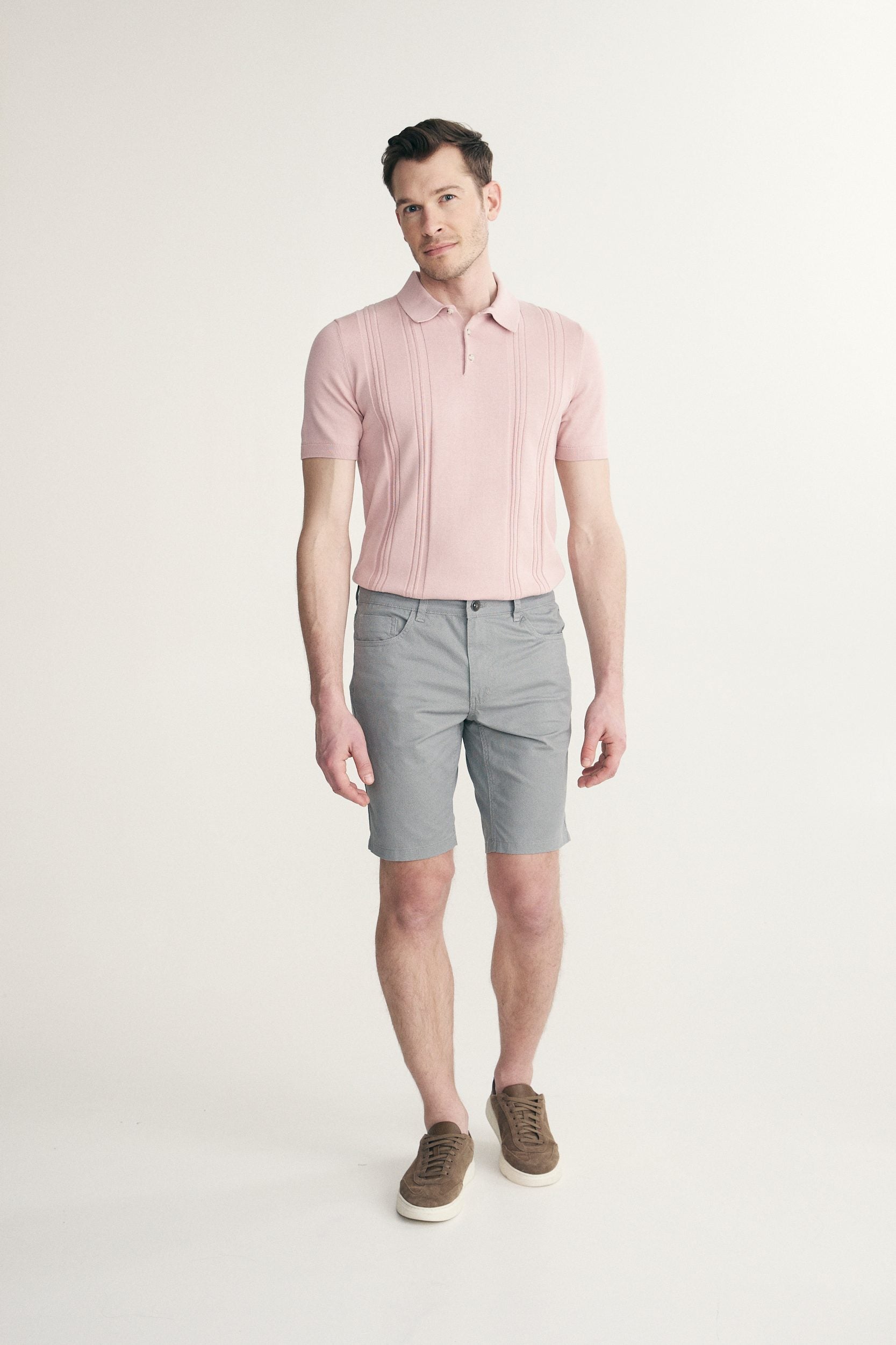 Five pockets printed slim fit bermuda