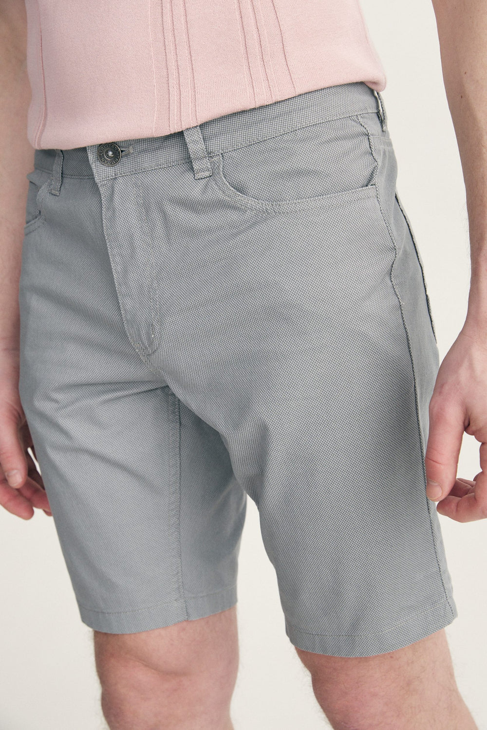 Five pockets printed slim fit bermuda