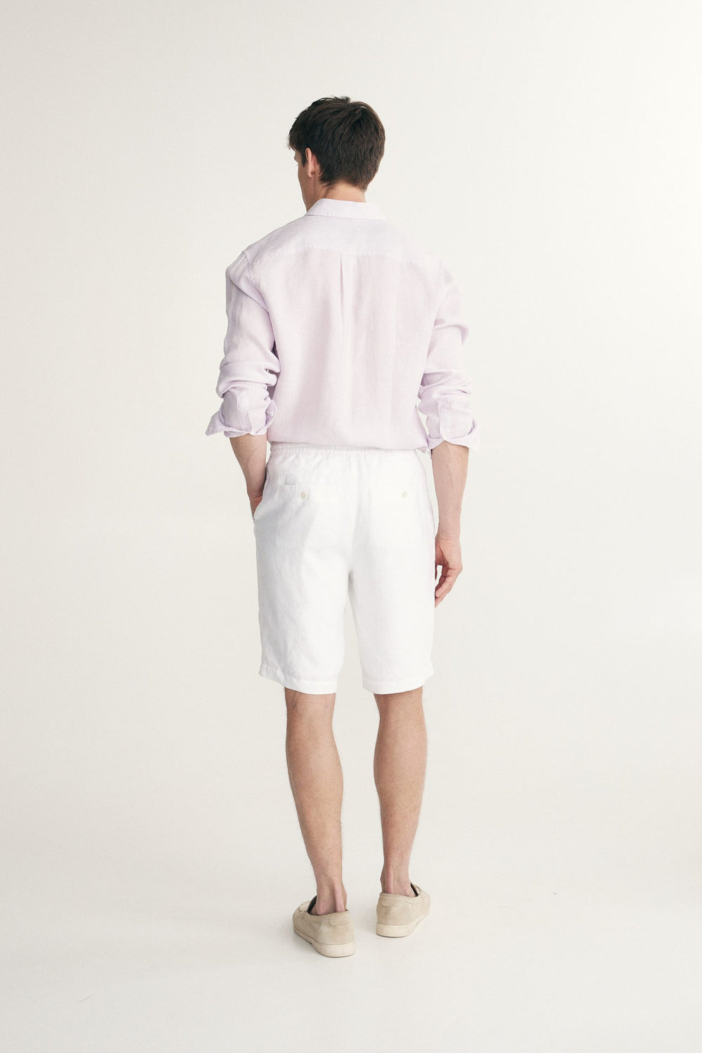 Linen bermuda with drawstring