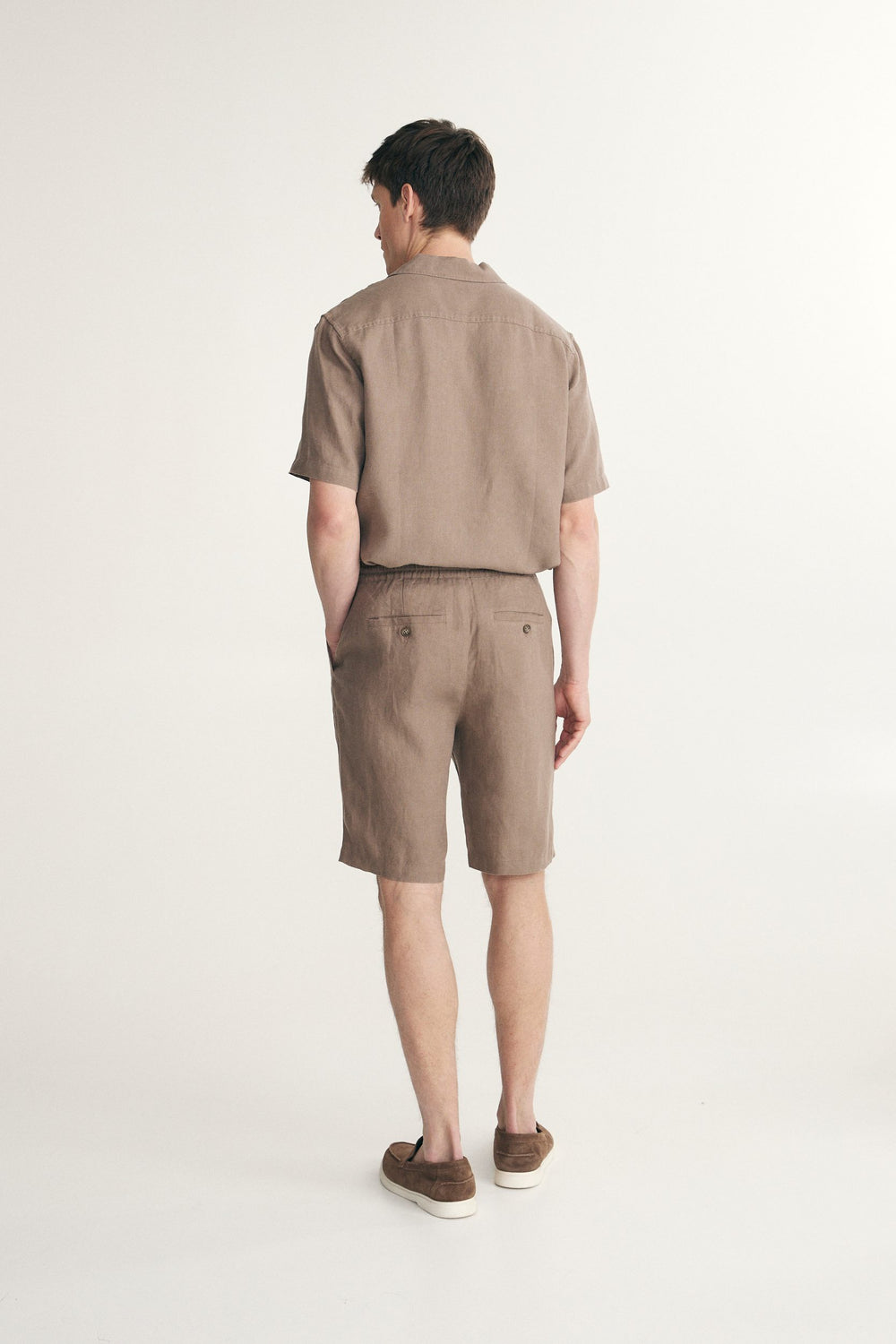 Linen bermuda with drawstring