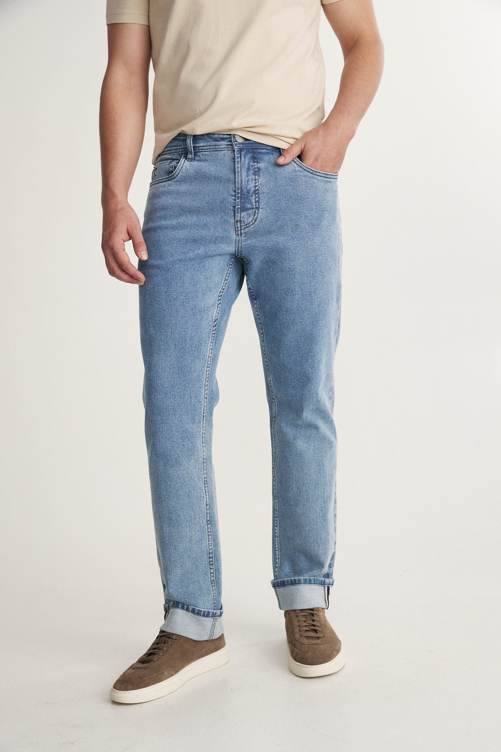 Straight Jeans with Cuff