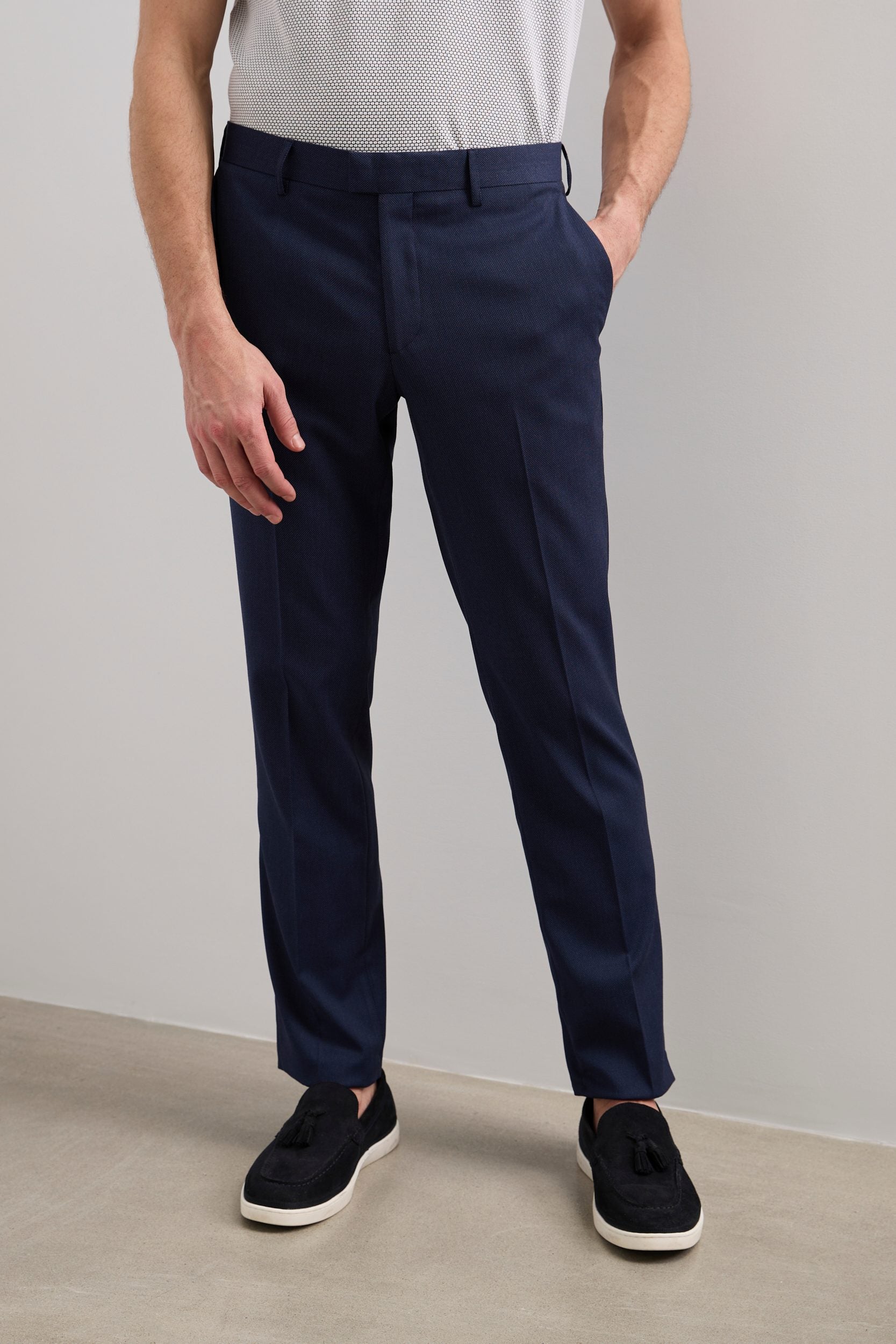 Pantalon coupe urbain texturé poches obliques