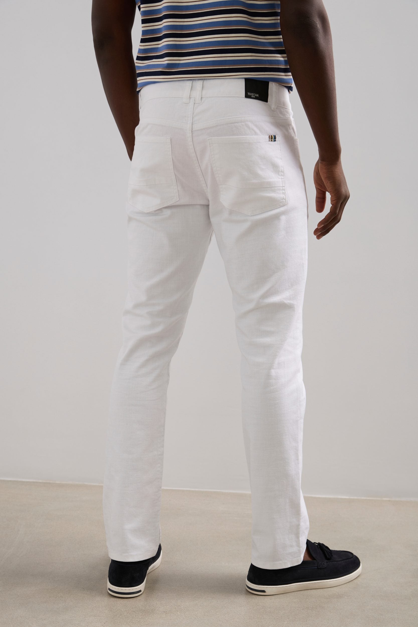 Pantalon texturé étroit cinq poches