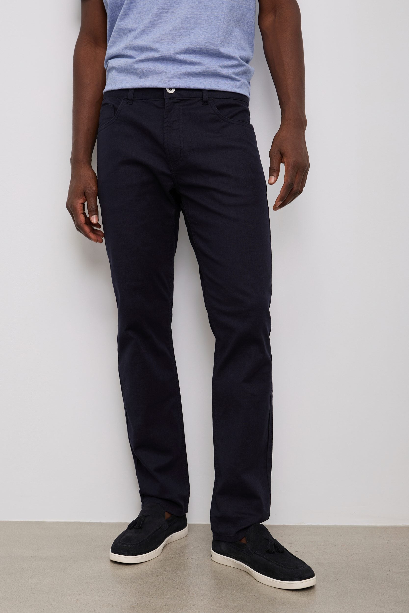 Pantalon texturé étroit cinq poches