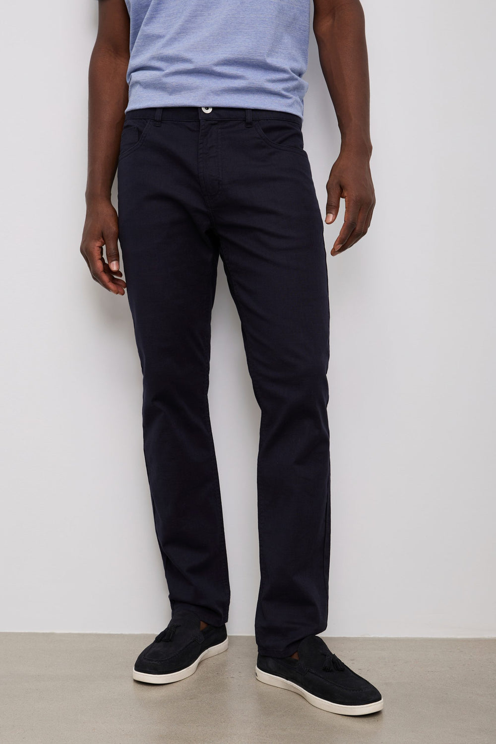 Pantalon texturé étroit cinq poches