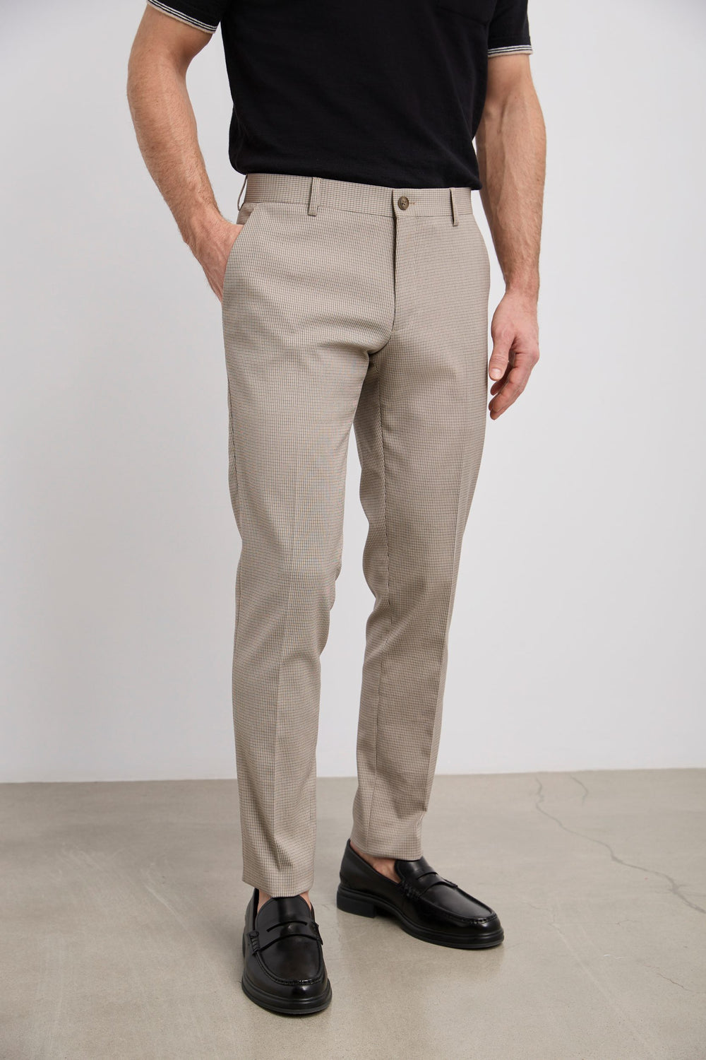 Pantalon micro carreaux fit étroit