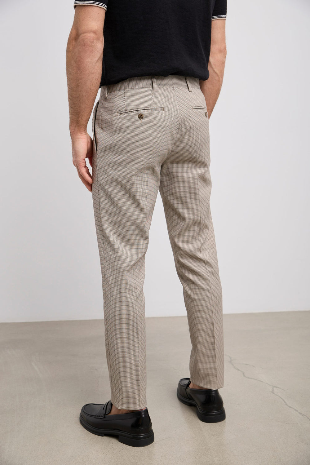 Pantalon micro carreaux fit étroit