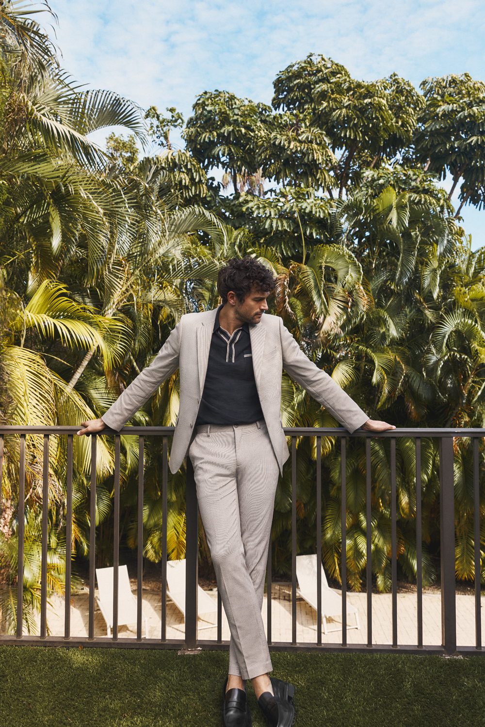 Pantalon micro carreaux fit étroit
