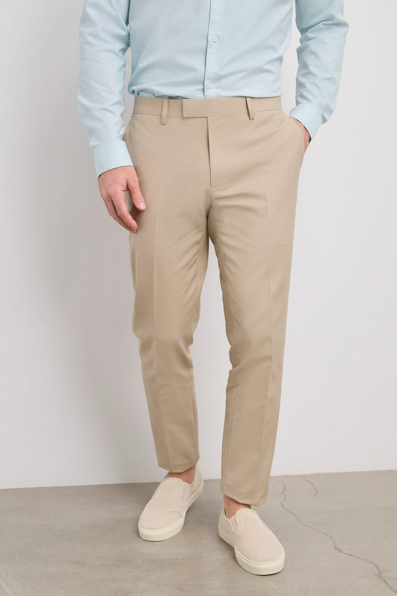 Solid colour slim fit pants