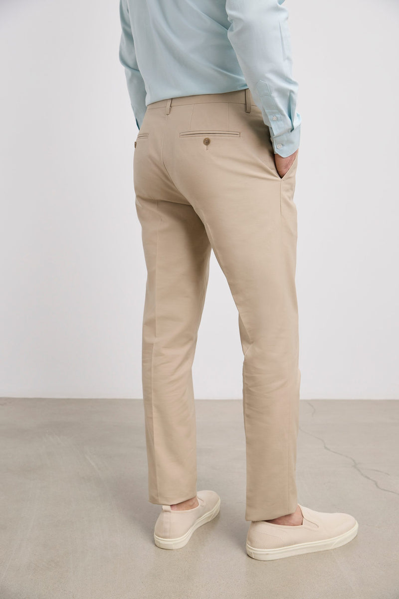 Solid colour slim fit pants