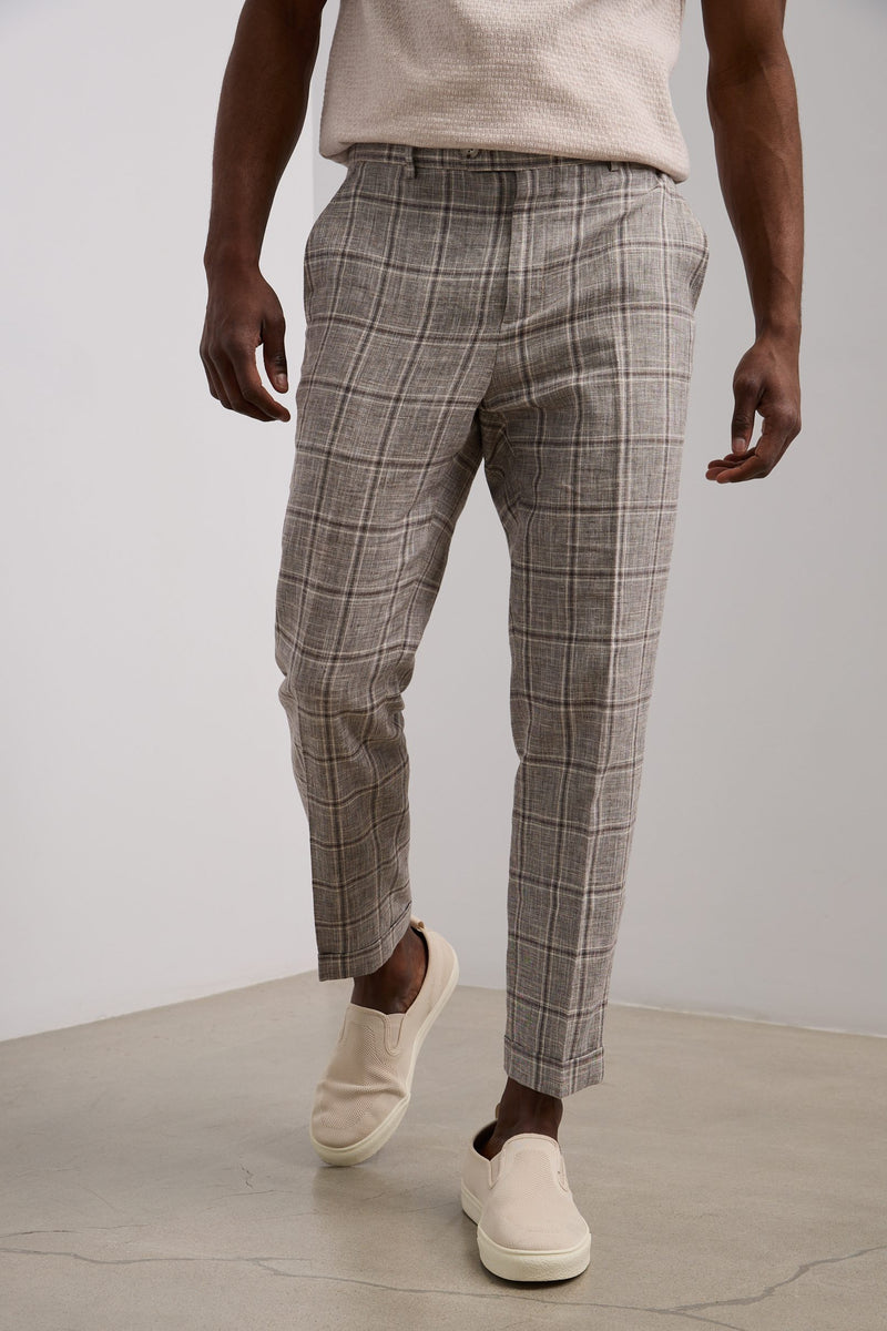 Urban fit linen checked pants