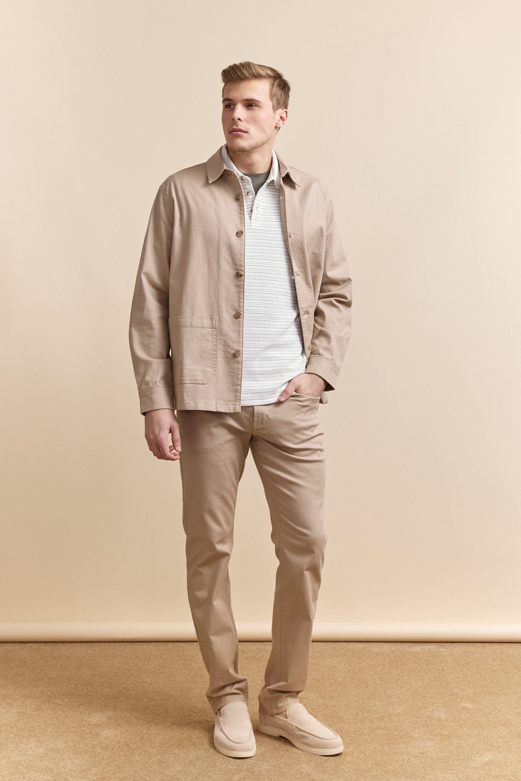 Pantalon texturé Fit étroit cinq poches