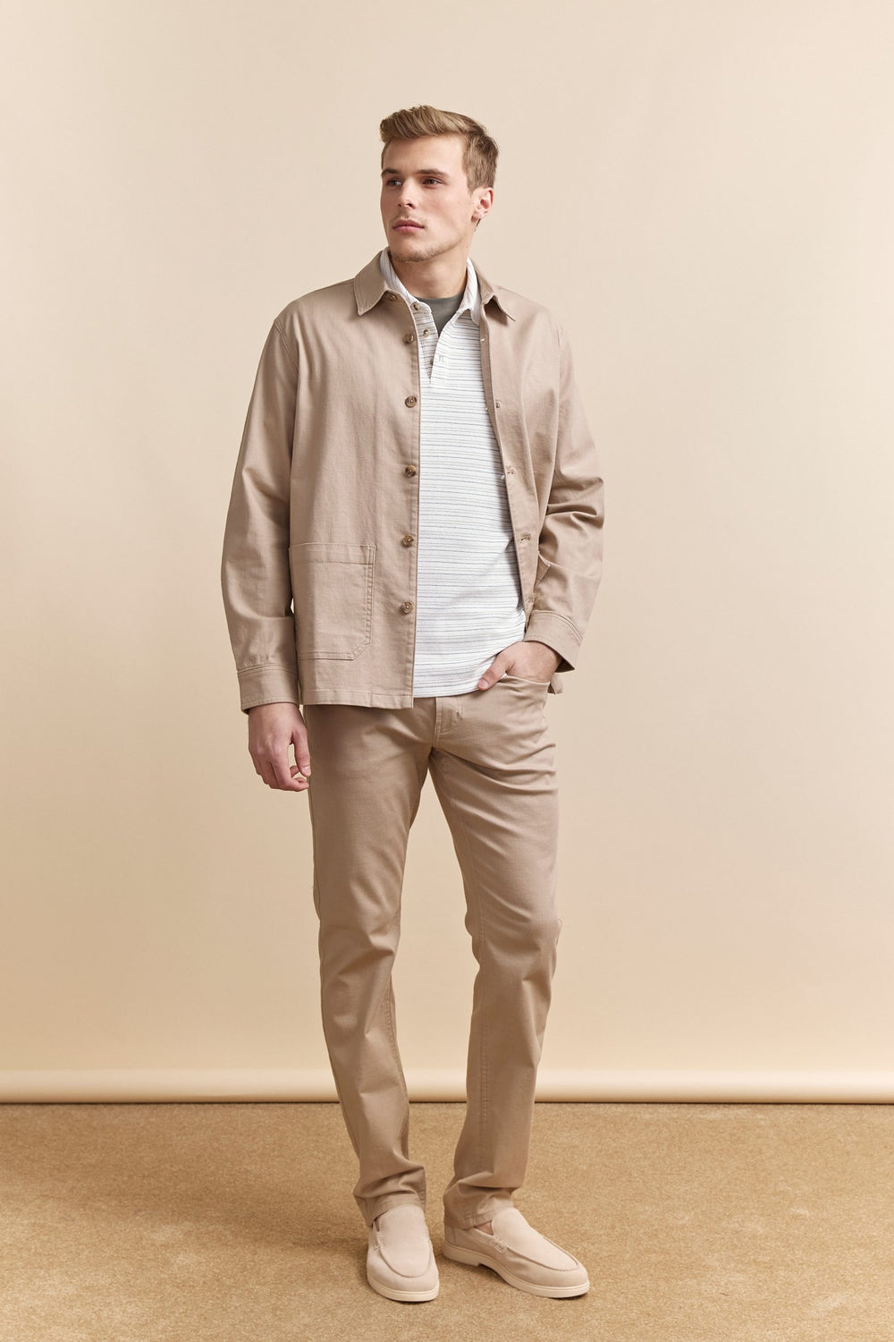 Pantalon texturé Fit étroit cinq poches