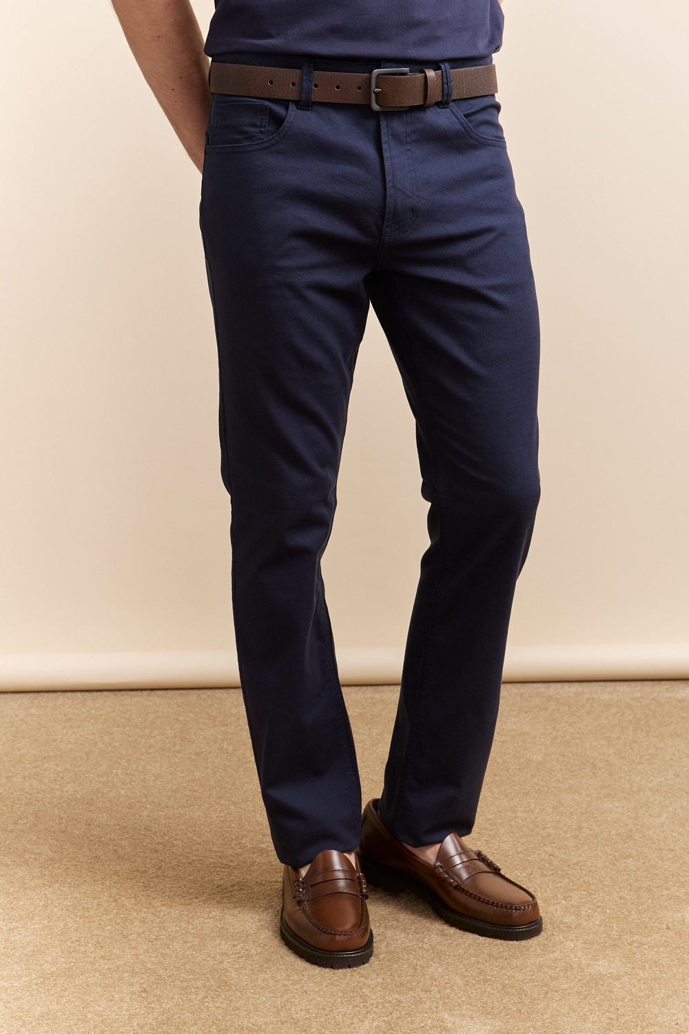 Pantalon texturé Fit étroit cinq poches