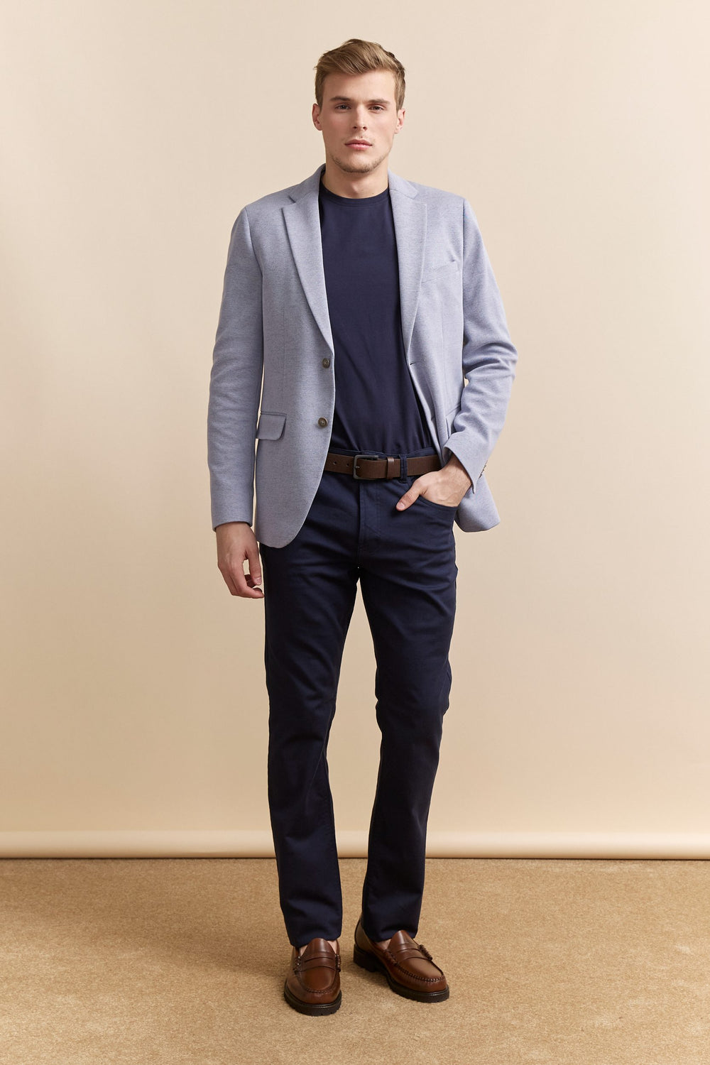 Pantalon texturé Fit étroit cinq poches