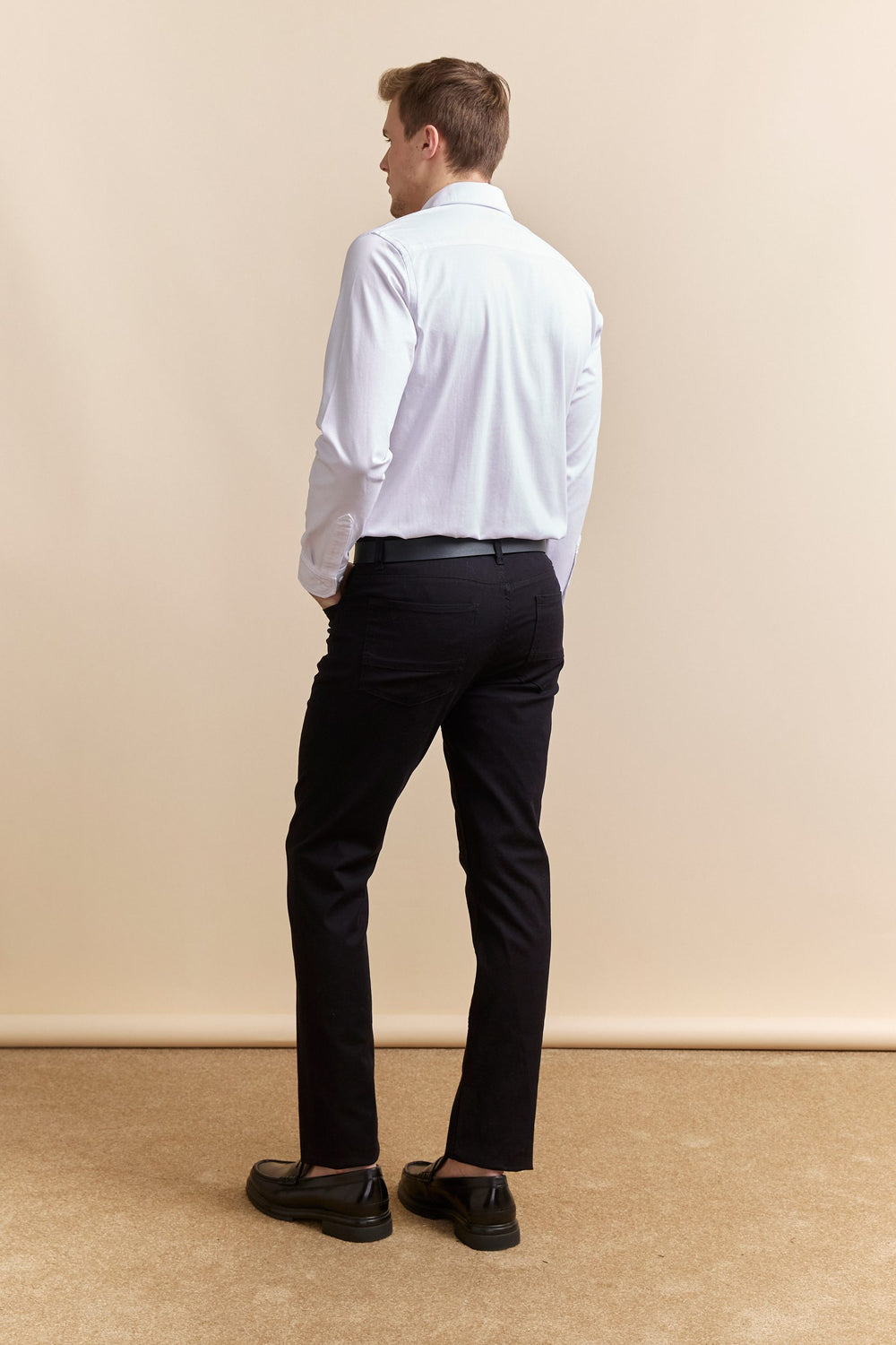 Pantalon texturé Fit étroit cinq poches