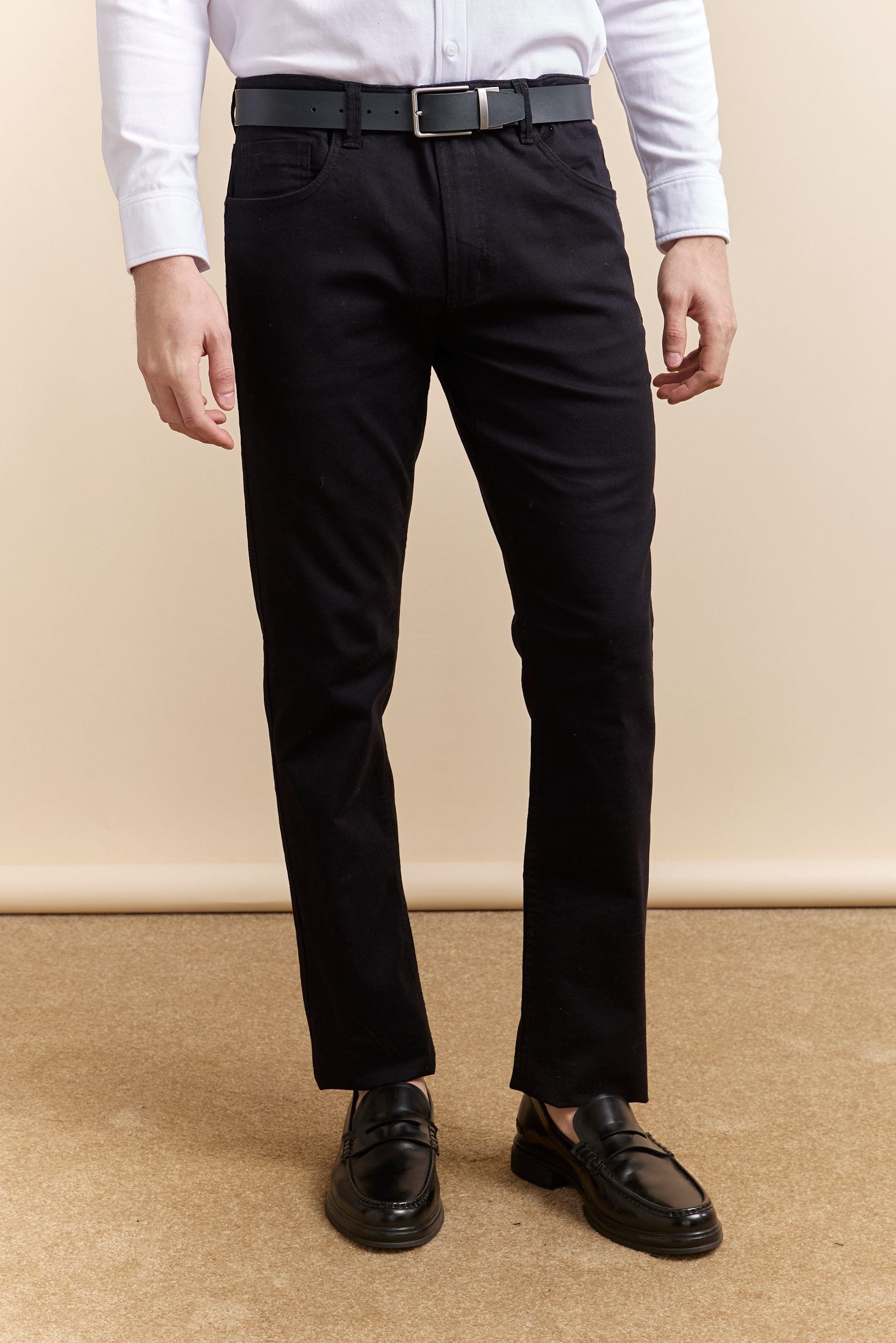 Pantalon texturé Fit étroit cinq poches