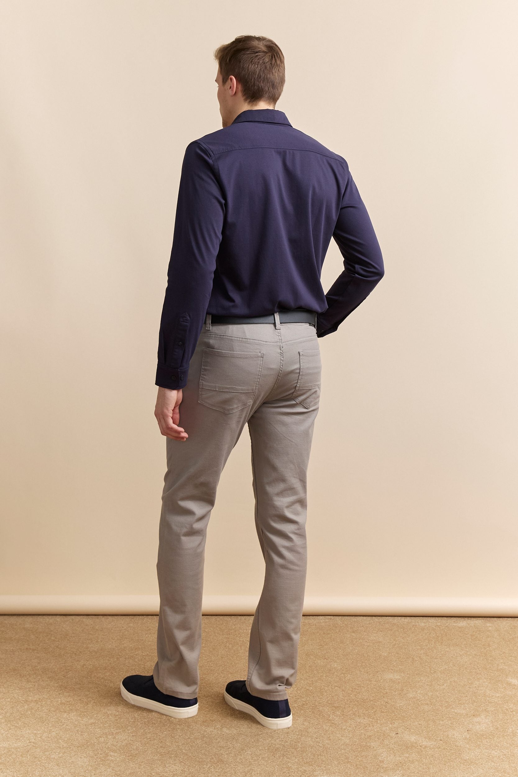 Pantalon texturé Fit étroit cinq poches