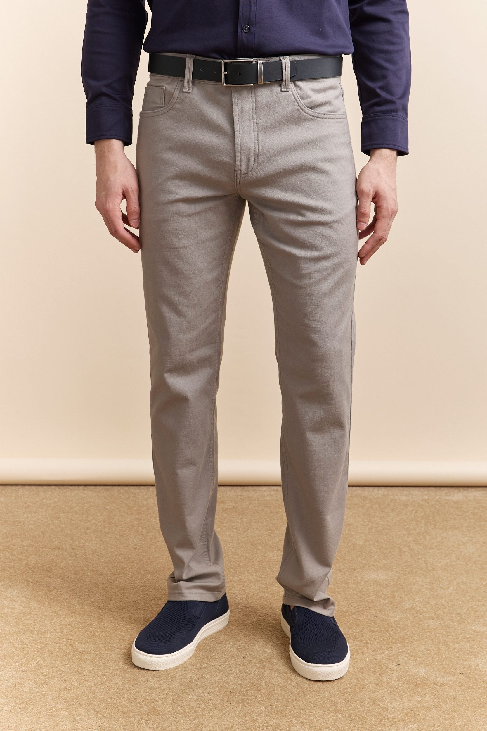Pantalon texturé Fit étroit cinq poches